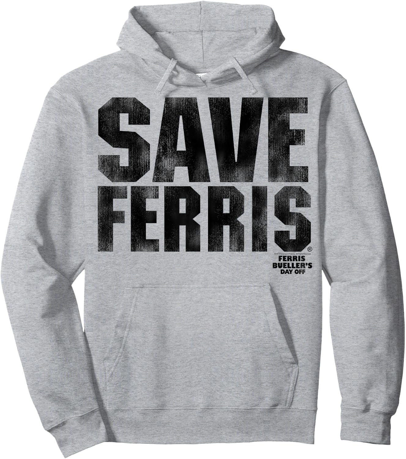 Ferris Bueller's Day Off Save Ferris Bold Black Type Graphic Hoodie - Hoodie | Ash
