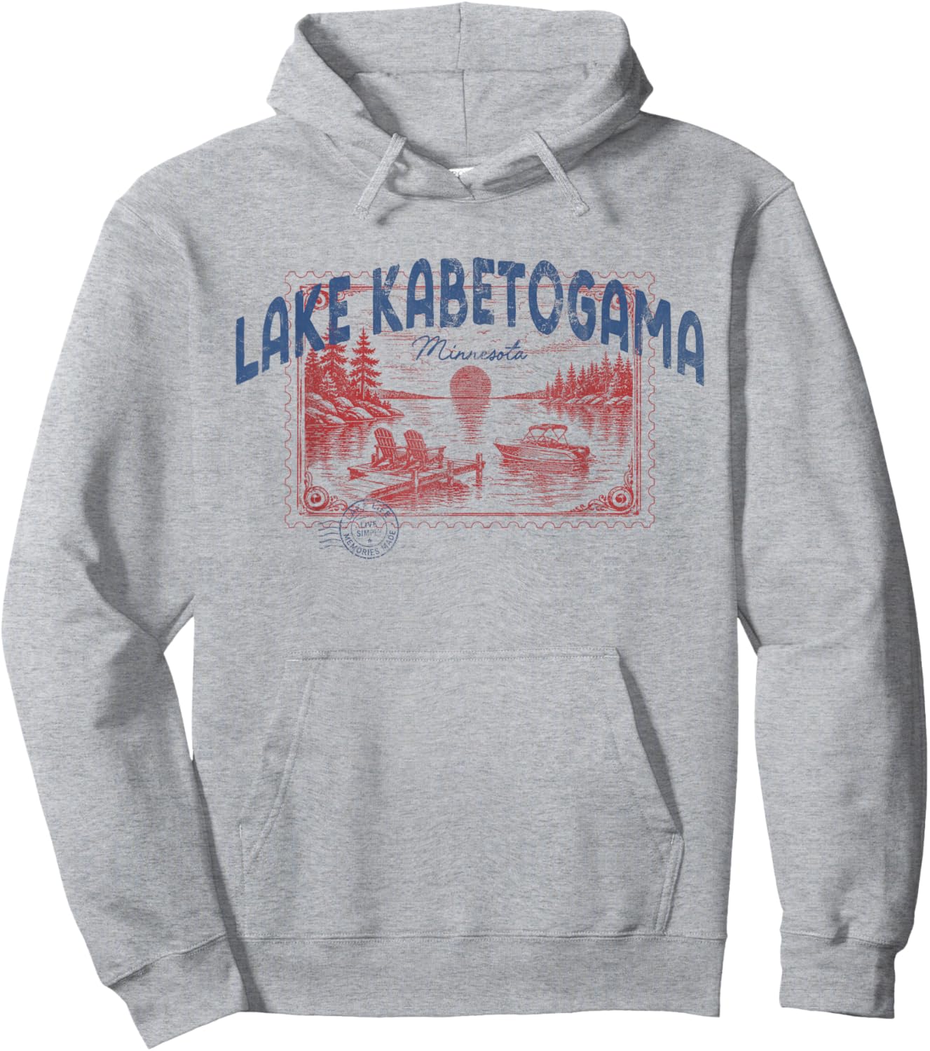 Lake Kabetogama Minnesota Outdoors Vintage Hoodie - Hoodie | Ash