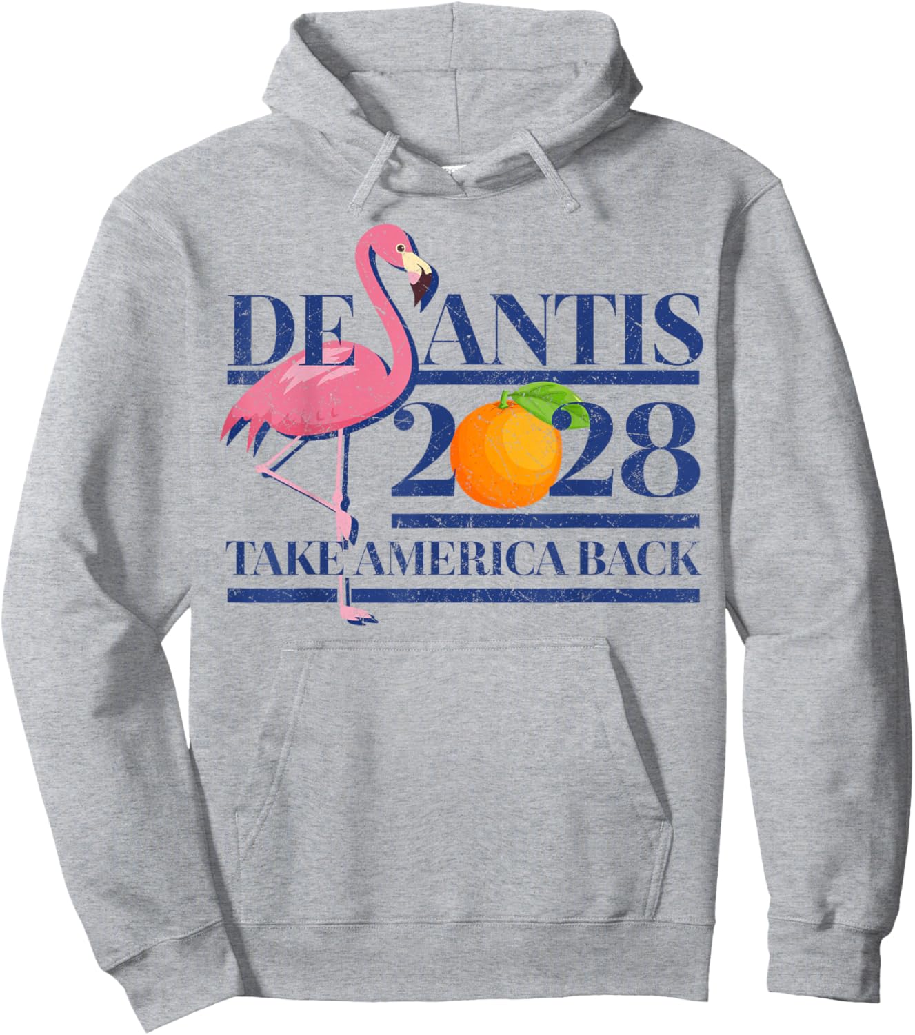 Desantis 2028 President Take America Back Flamingo Ron 48 Hoodie - Hoodie | Ash