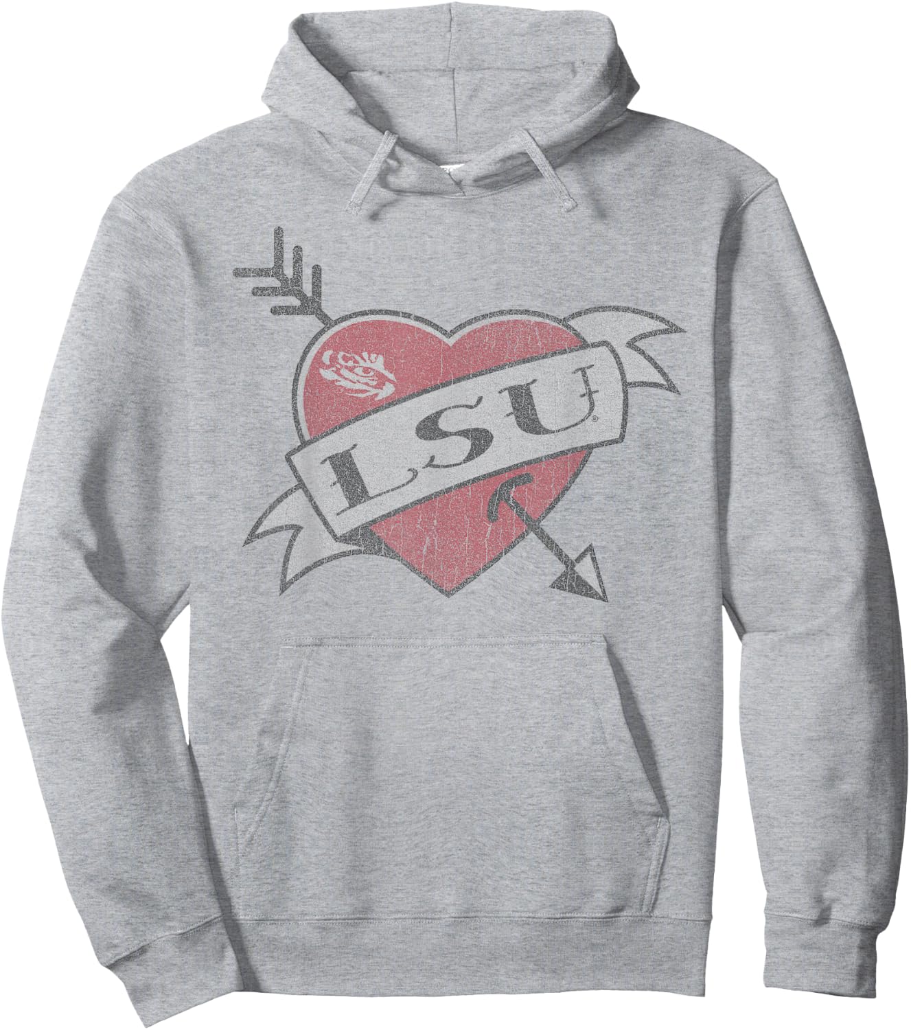 LSU Tigers Valentine Soft Gray Officially Licensed Hoodie - Hoodie | Ash
