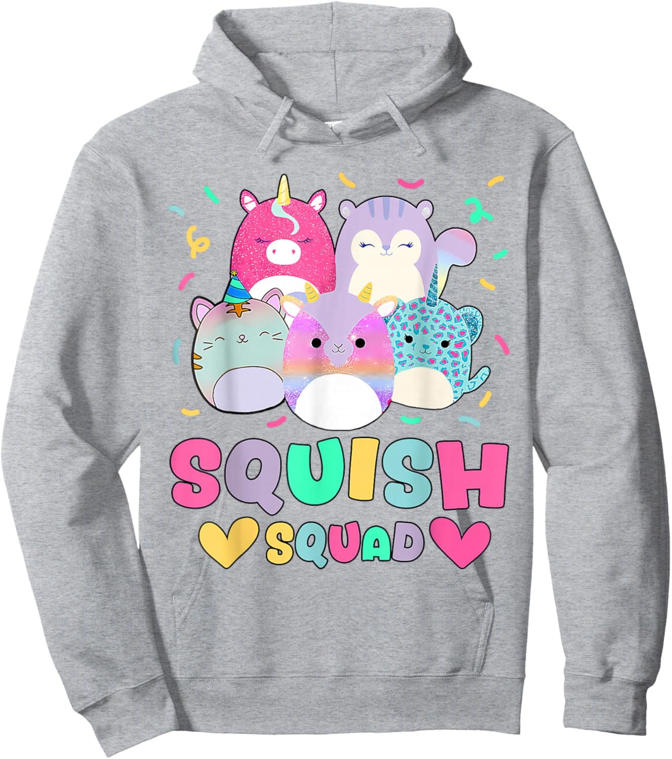 Squish Squad Birthday Shirt for Girls Kids Hoodie - Hoodie | Ash