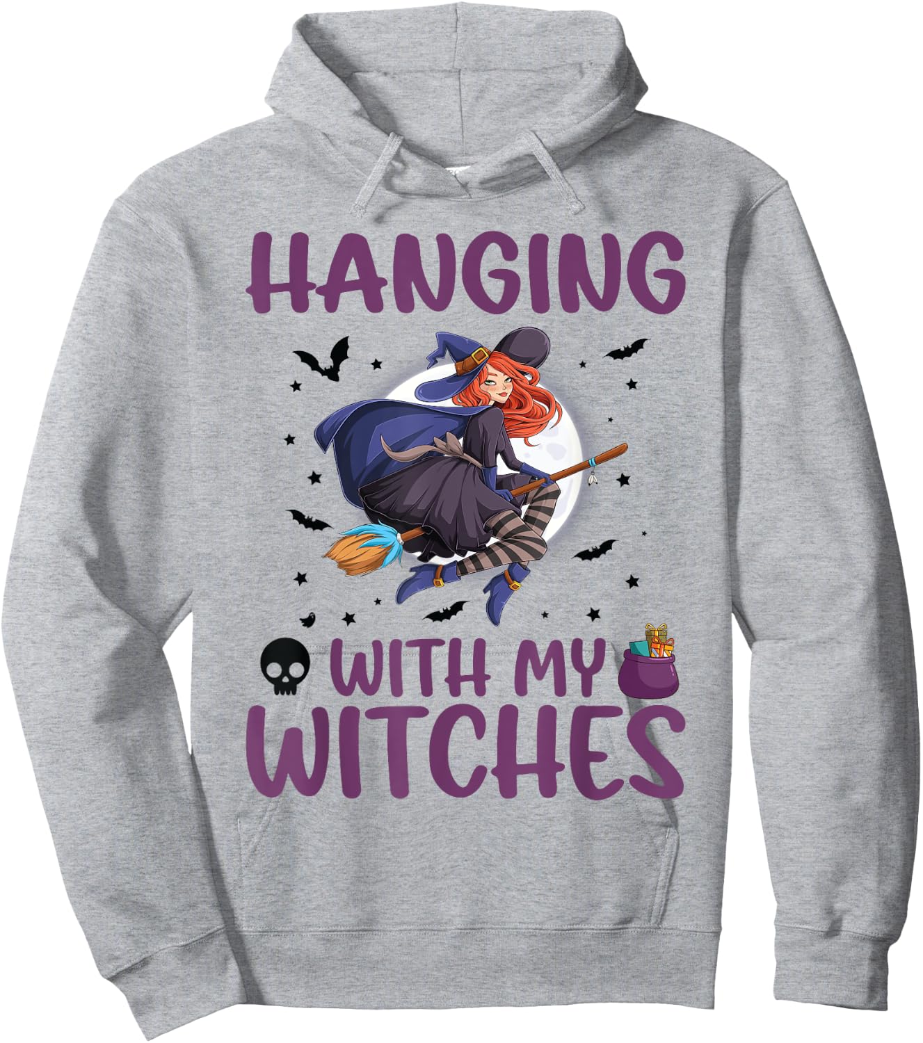 Hanging Out With My Witches, Witches Bat Spooky Halloween Hoodie - Hoodie | Ash