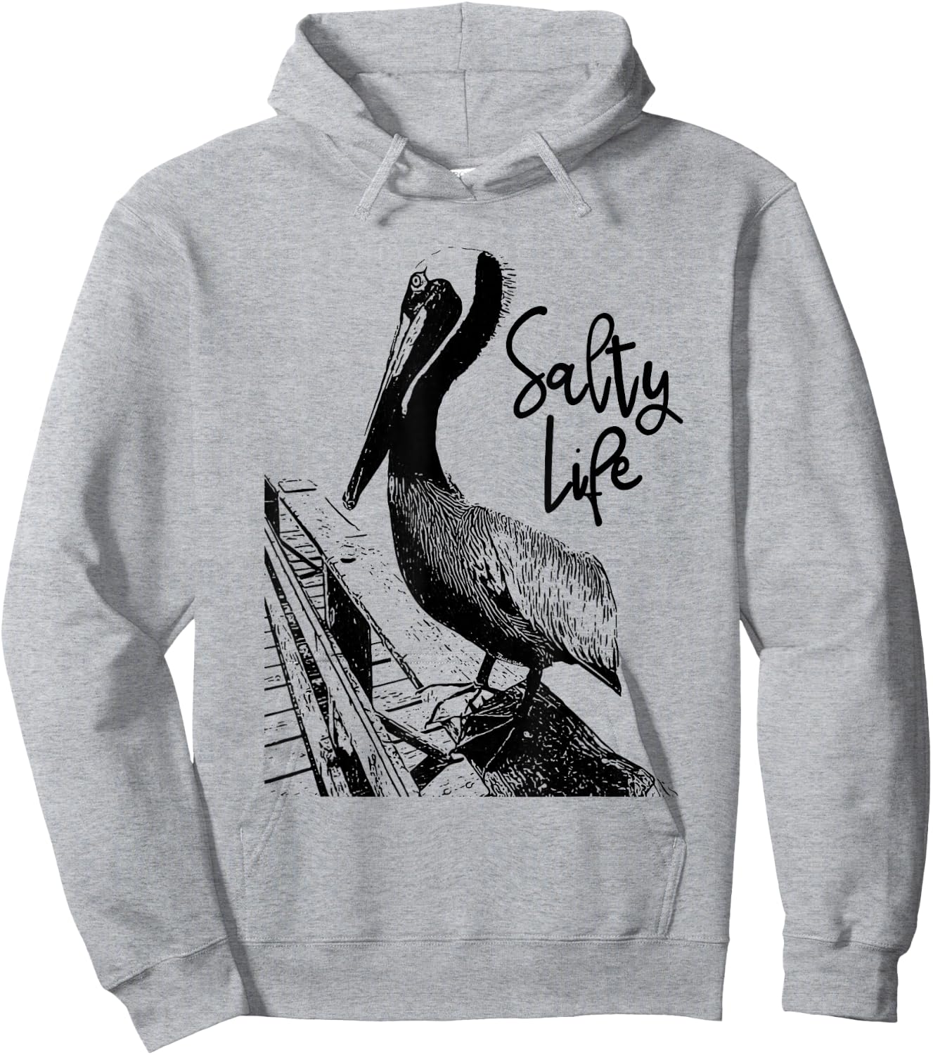 Salty Life Pelican Art Hoodie - Hoodie | Ash