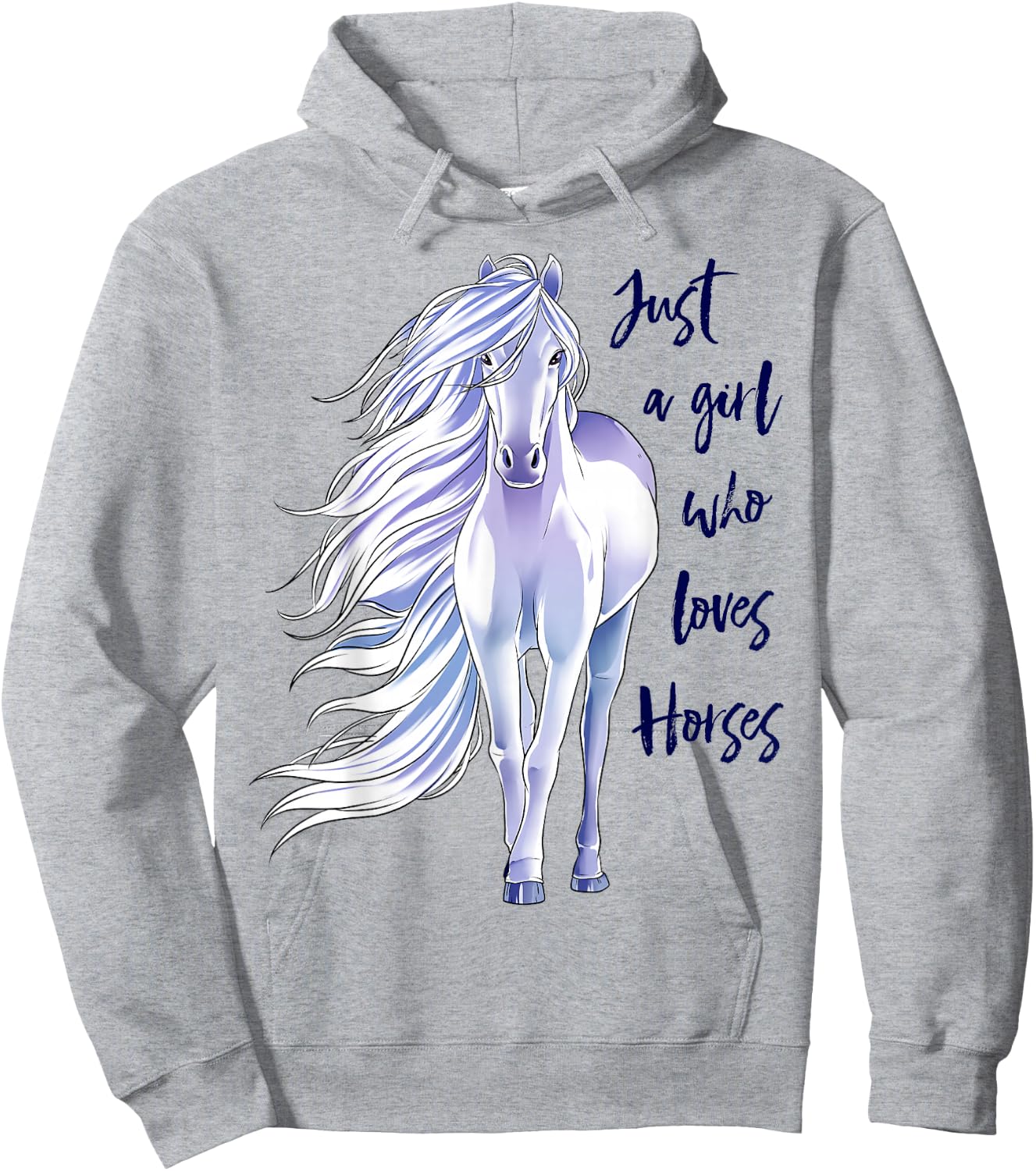 Horse Just a Girl Who Loves Horseback Riding Equestrian Farm Hoodie - Hoodie | Ash