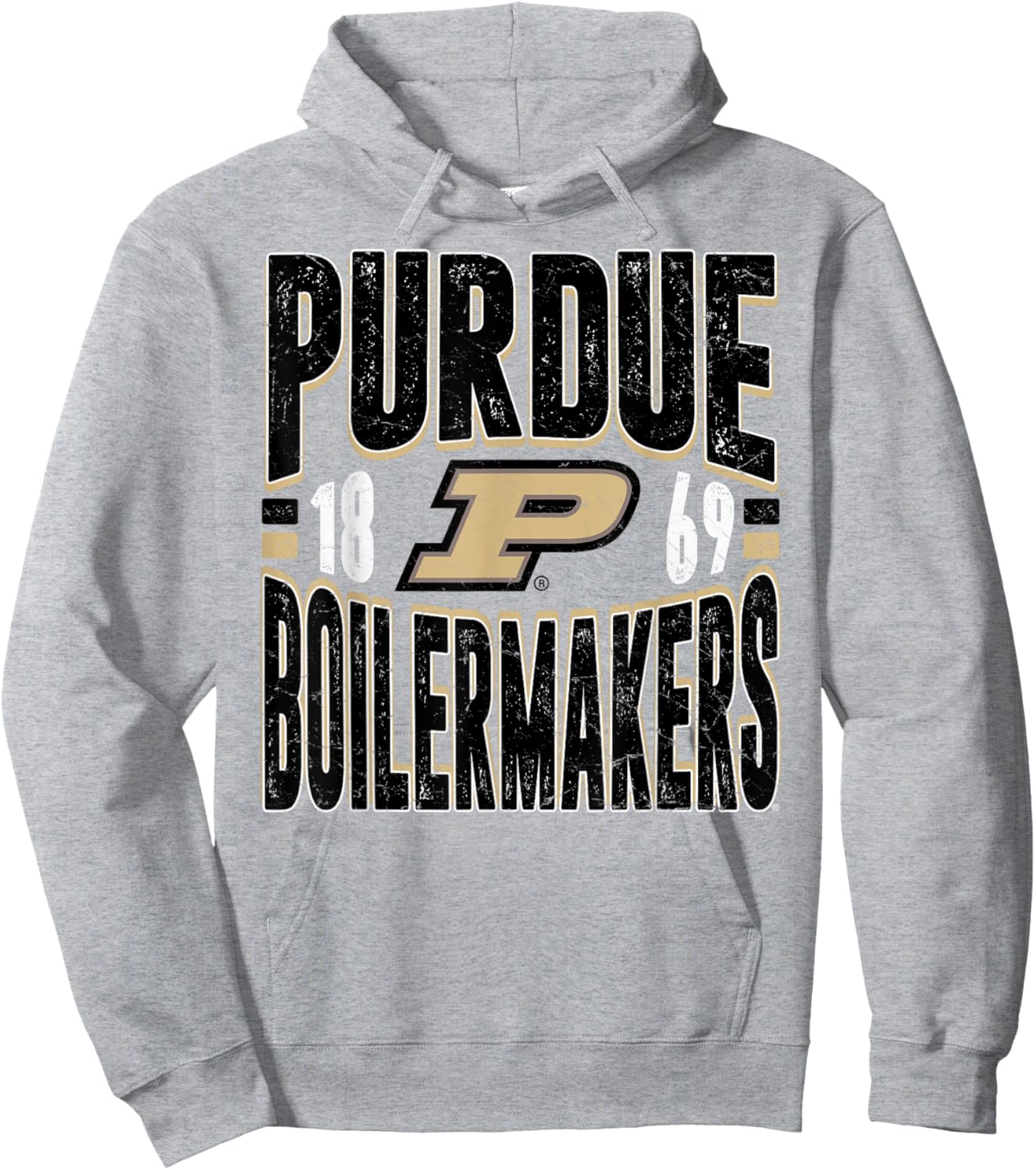 Purdue Boilermakers Vintage 90's Retro Gray Hoodie - Hoodie | Ash