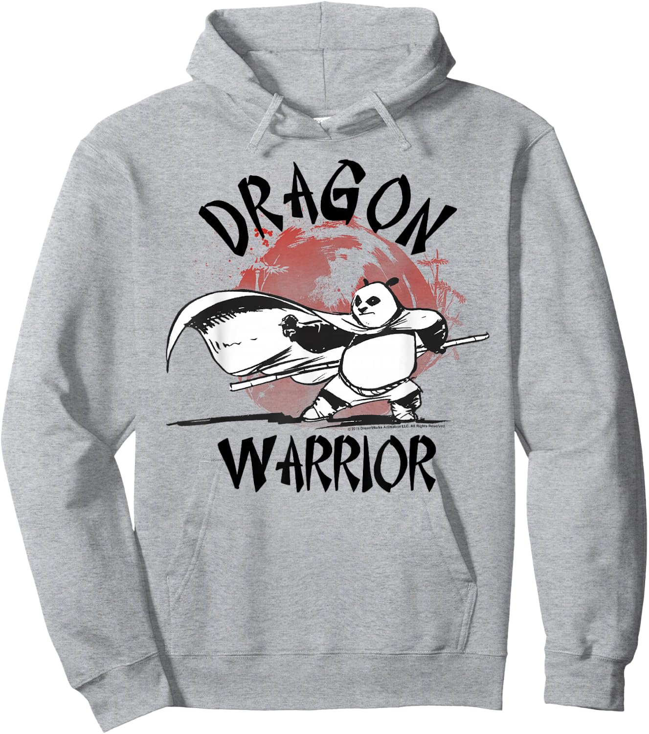 Kung Fu Panda Dragon Warrior Action Pose Portrait Hoodie - Hoodie | Ash