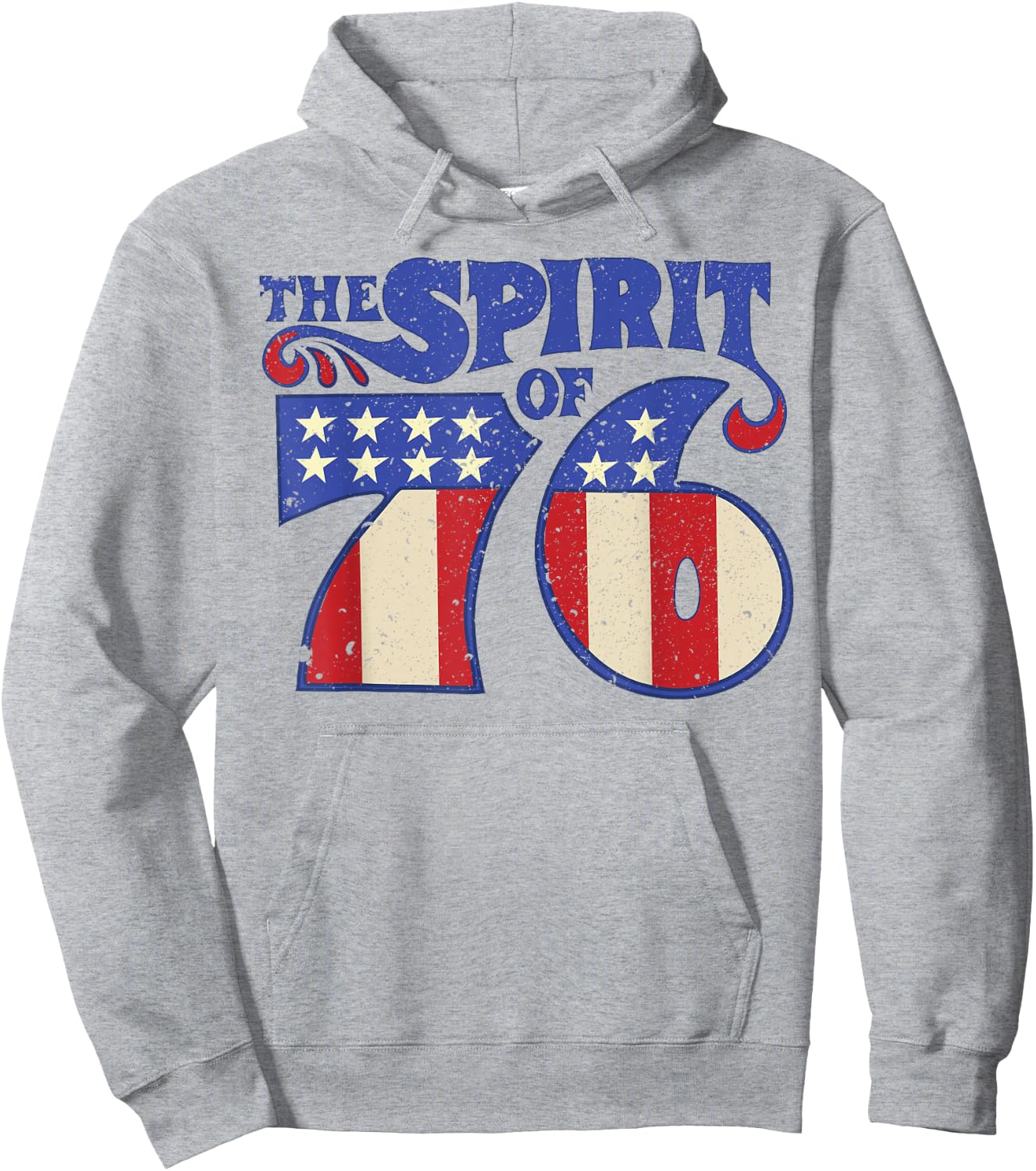 The Spirit 76 Vintage Retro 4th of July Independence Day Hoodie - Hoodie | Ash