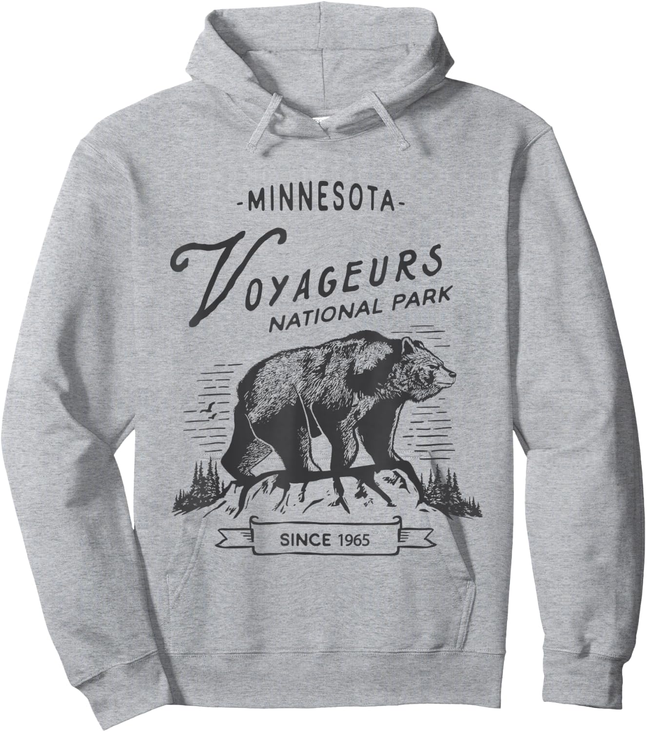Vintage Voyageurs National Park Shirt Retro Bear Minnesota Hoodie - Hoodie | Ash