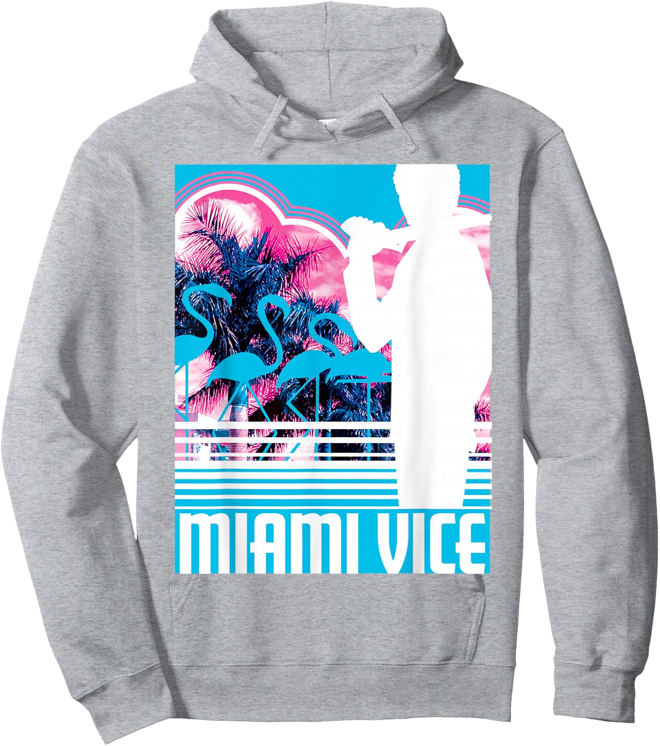 Miami Vice Classic Neon Poster Hoodie - Hoodie | Ash
