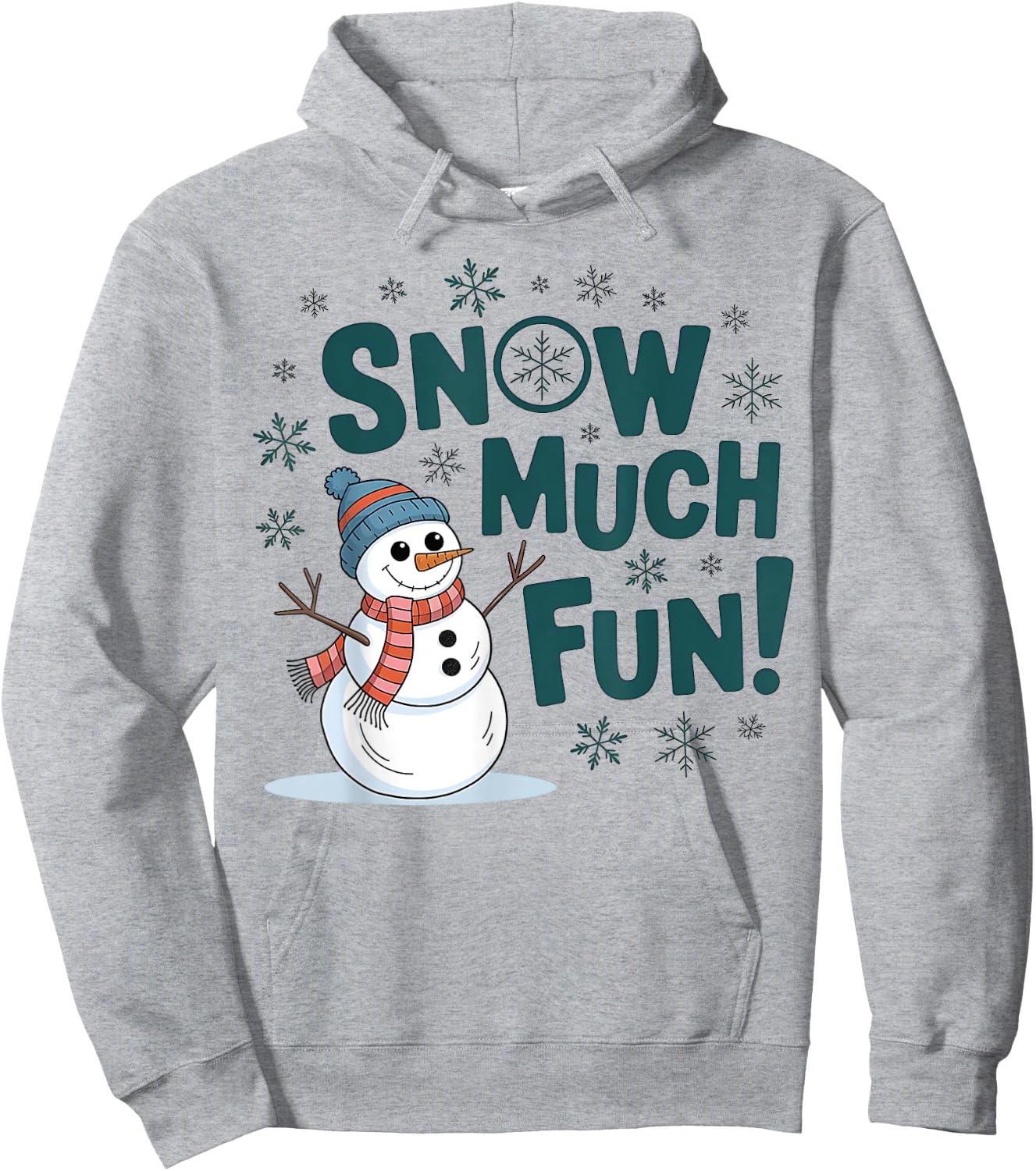 Snow Much Fun Winter Snowman Funny Christmas Kids Women Men Hoodie - Hoodie | Ash