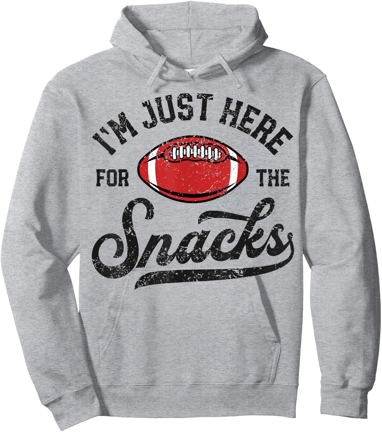 I'm Just Here For The Snacks Funny Fantasy Football League Hoodie - Hoodie | Ash