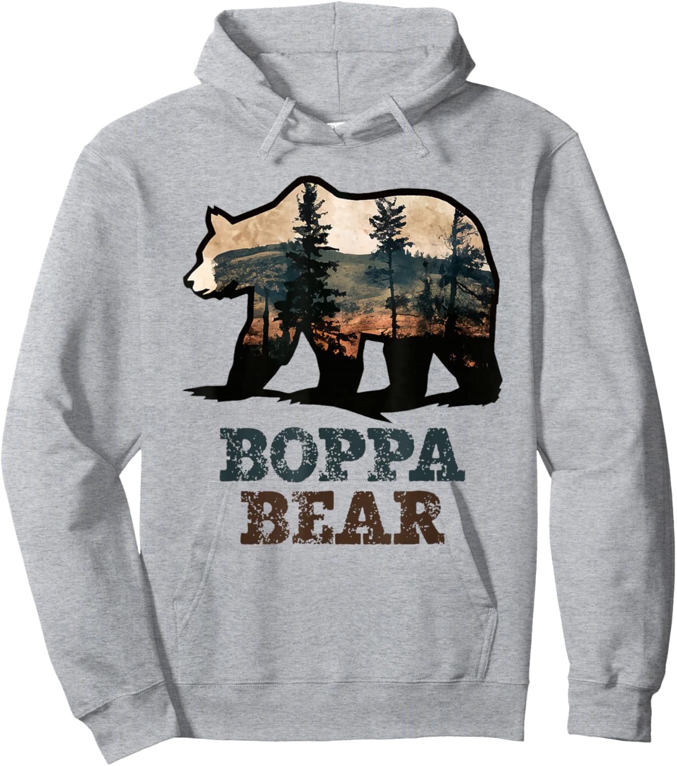 Boppa Bear Vintage Retro Funny Hoodie - Hoodie | Ash