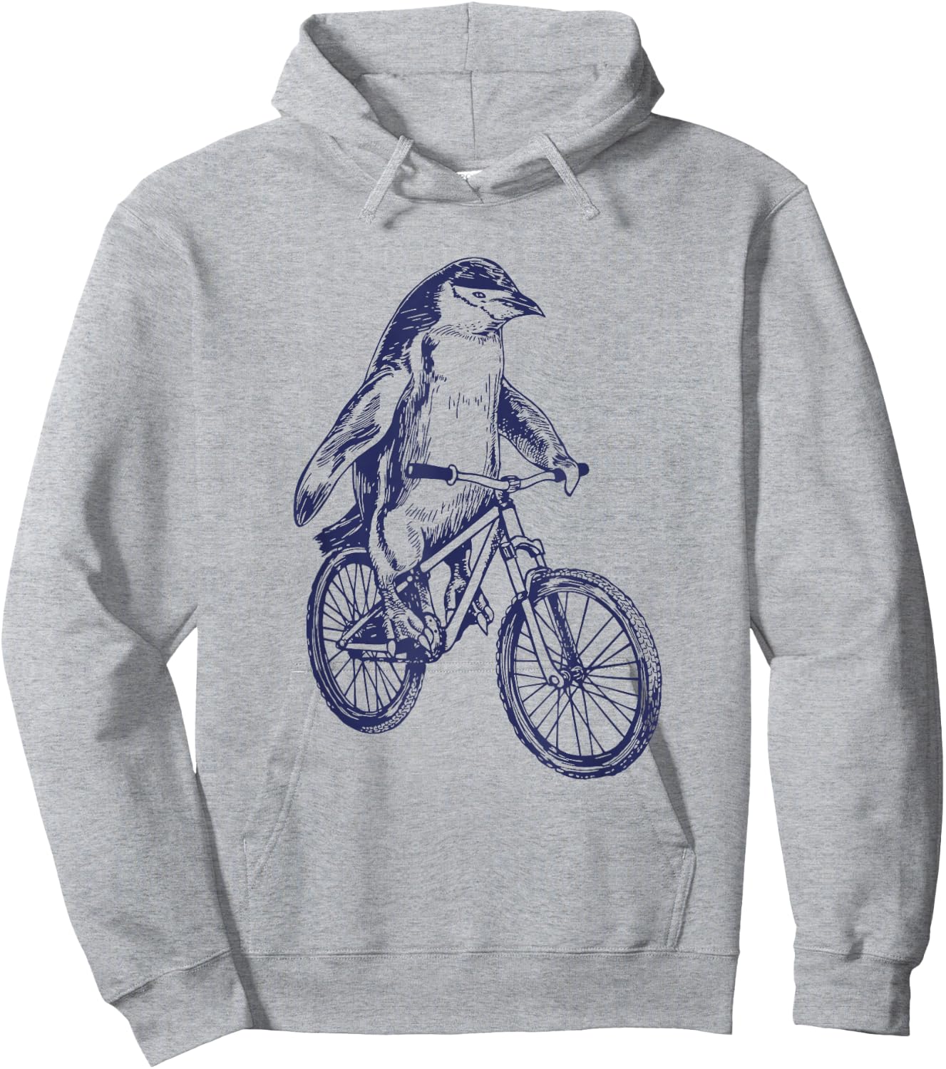 Penguin Cycling Bicycle Funny Biker Cool Cyclist Biking Bike Hoodie - Hoodie | Ash