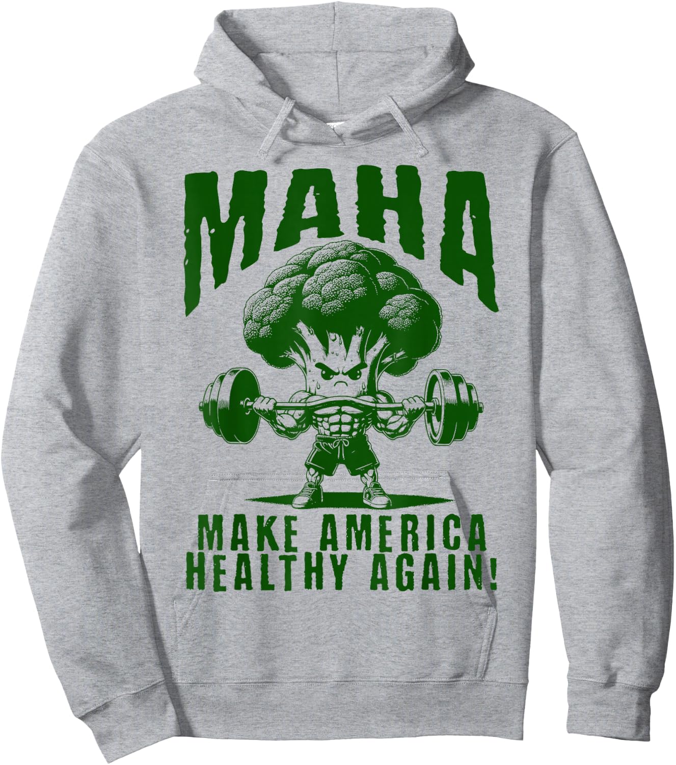 Make America Healthy Again MAHA Eat Vegetables Eat Meat Gym Hoodie - Hoodie | Ash