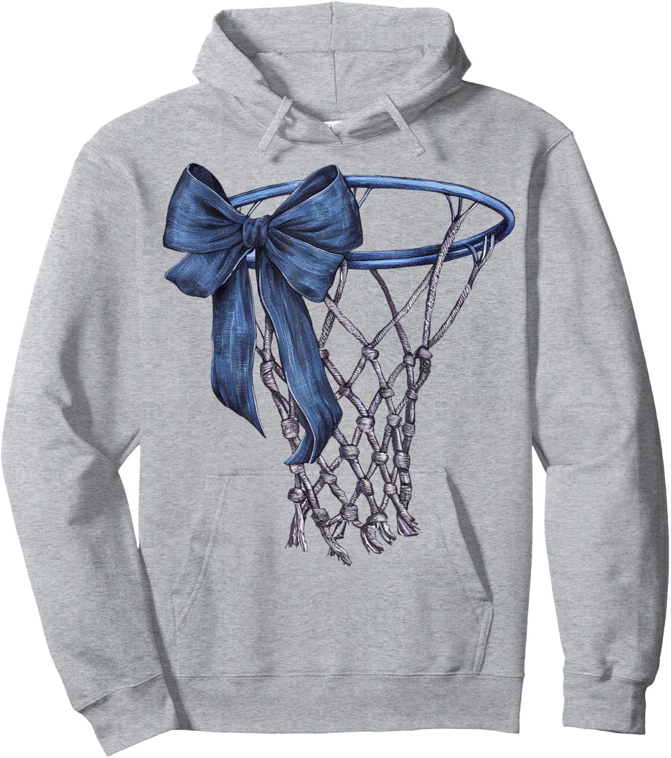 Coquette Basketball Game Day Mama Bow Vintage Hoodie - Hoodie | Ash