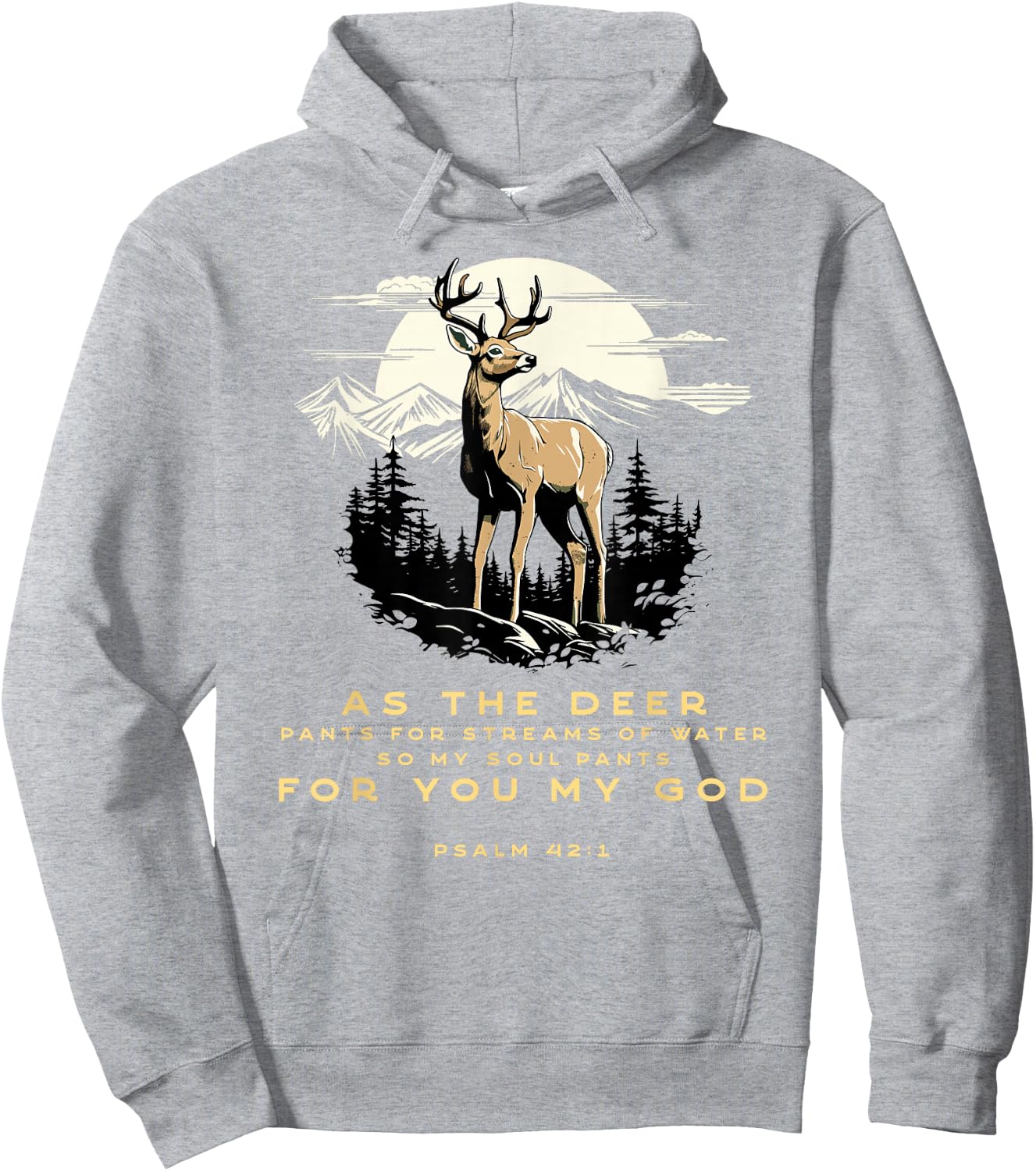Psalm 42:1 Bible Verse As The Deer Christian Hoodie - Hoodie | Ash