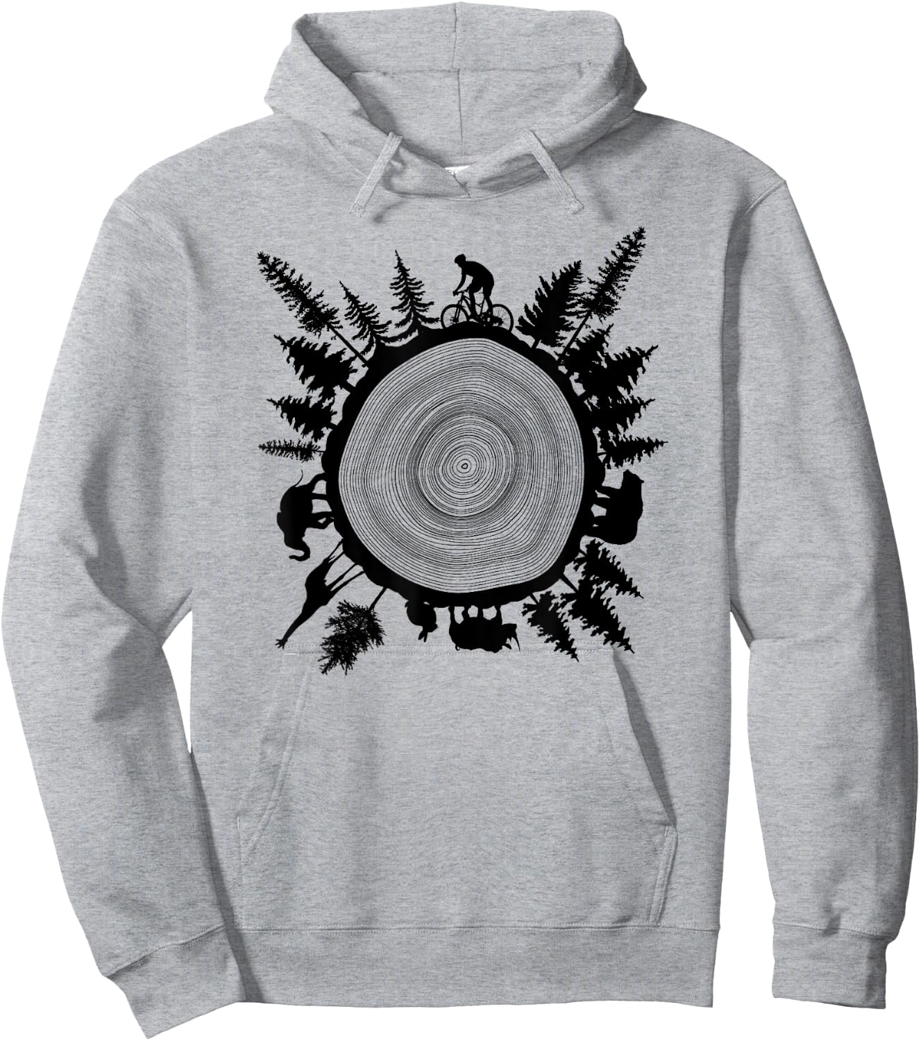 Into The Woods - Tree Ring T Shirt Design Hoodie - Hoodie | Ash