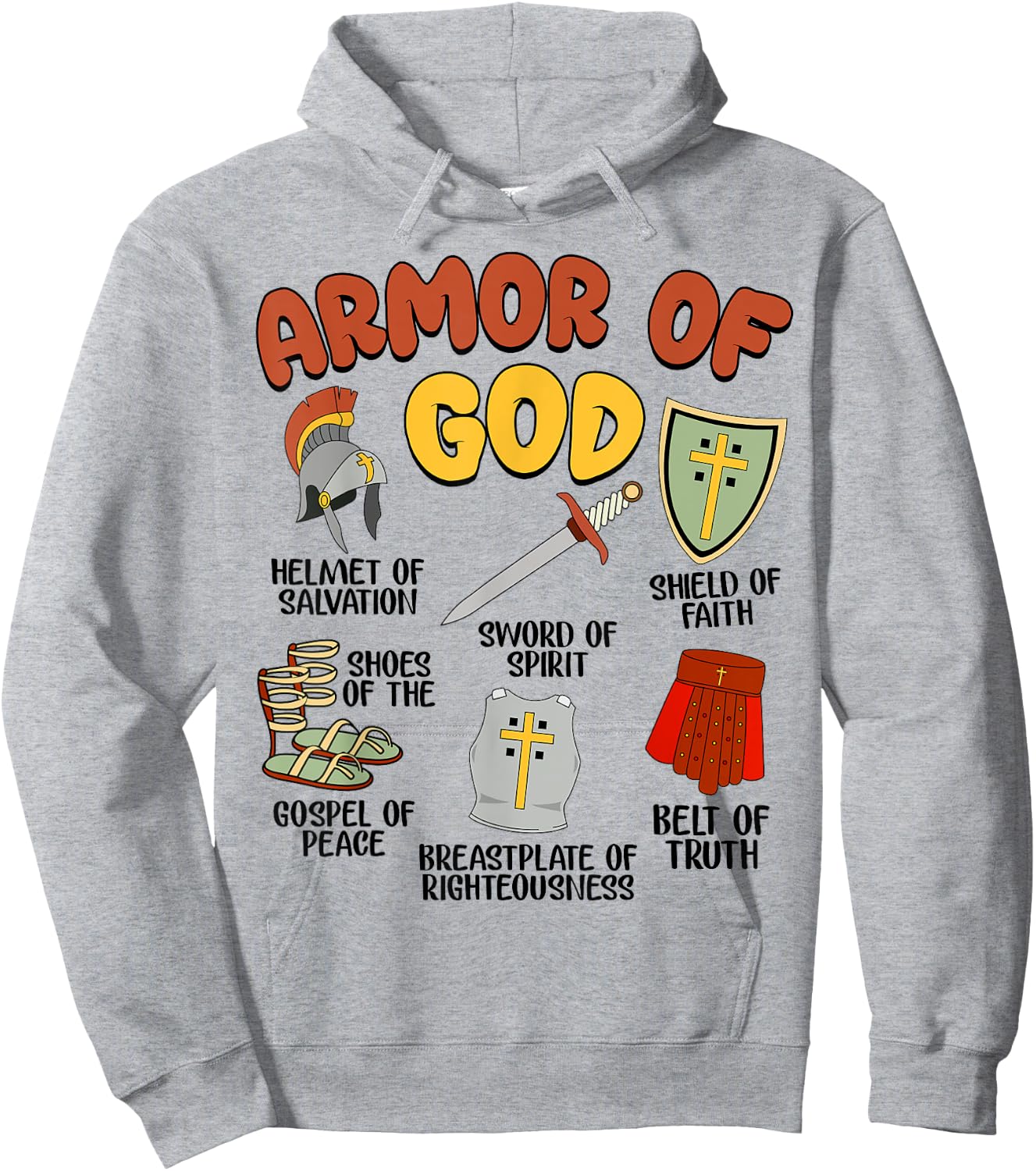 Toddler Armor of God Boy Kids Funny Christian Jesus is King Hoodie - Hoodie | Ash