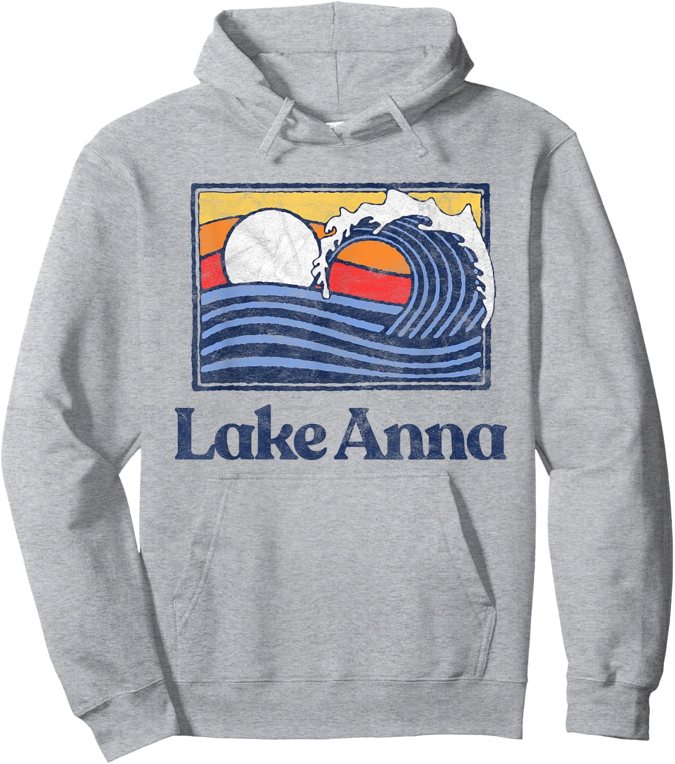 Lake Anna Retro Surfer Vintage Beach & Wave Graphic Women Kids Hoodie - Hoodie | Ash