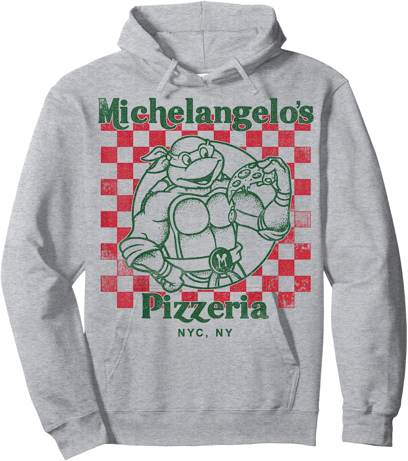 Teenage Mutant Ninja Turtles Mikeys Yummy Pizza Short Sleeve Hoodie - Hoodie | Ash