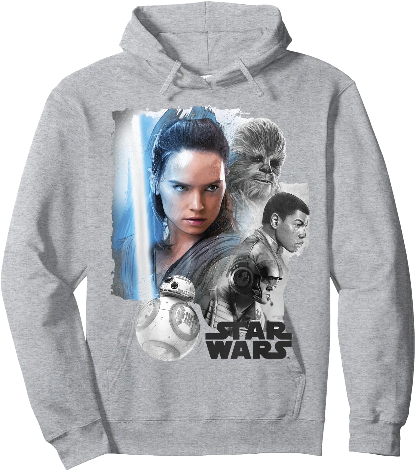 Star Wars Last Jedi Rey & the Team Are Ready Graphic Hoodie - Hoodie | Ash