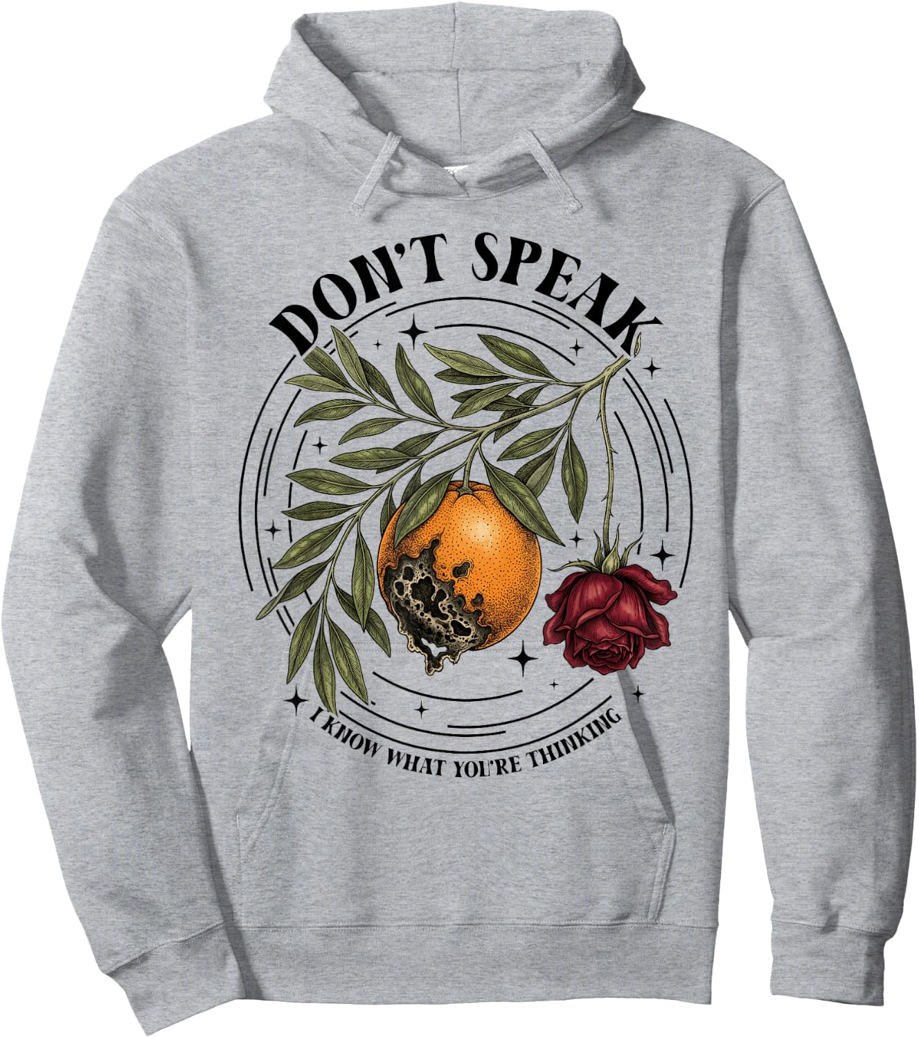 Don’t Speak I Know What You’re Thinking Vintage 90s Orange Hoodie - Hoodie | Ash