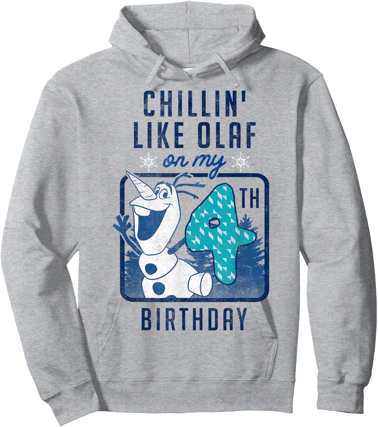 Disney Frozen Chillin' Like Olaf On My 4th Birthday Hoodie - Hoodie | Ash