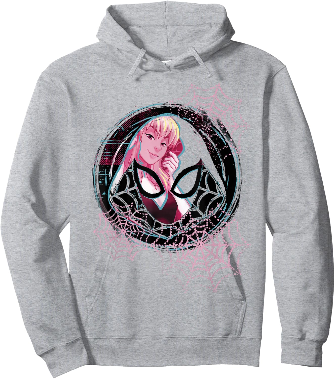 Marvel Ghost-Spider Gwen Background Badge Graphic Hoodie - Hoodie | Ash