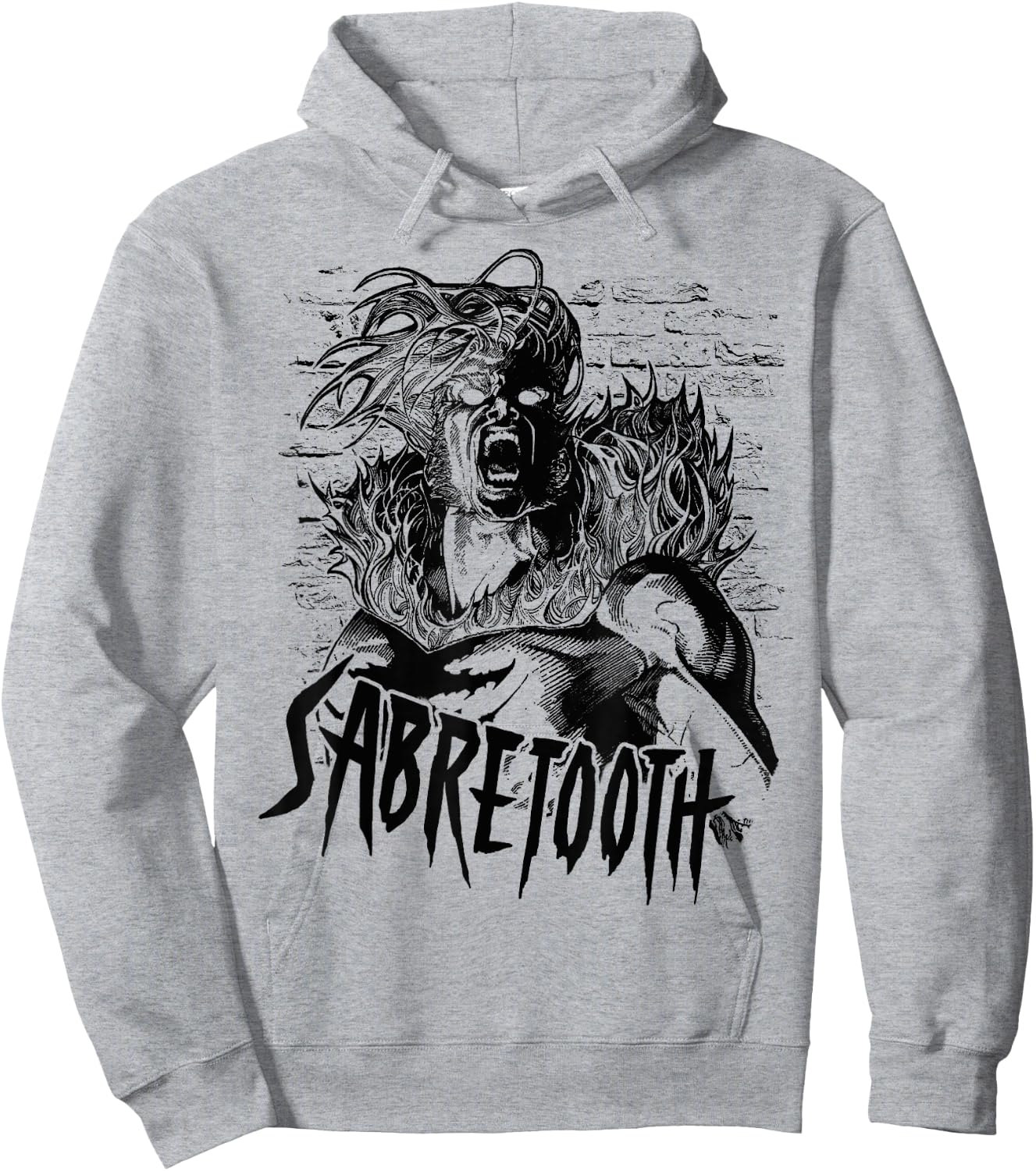 Marvel X-Men Sabretooth Tonal Blackout Graphic Hoodie - Hoodie | Ash
