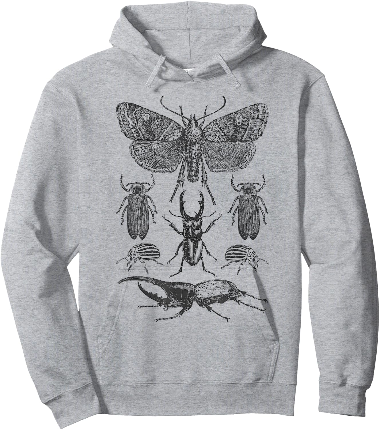 Insect Bug Collection - Moth, Stag Beetle, Cicada Hoodie - Hoodie | Ash