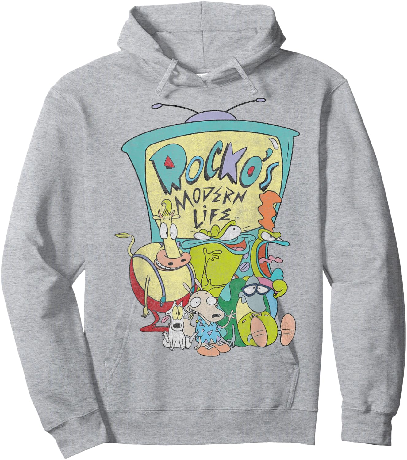 Nickelodeon Rocko's Modern Life TV Cast Hoodie - Hoodie | Ash