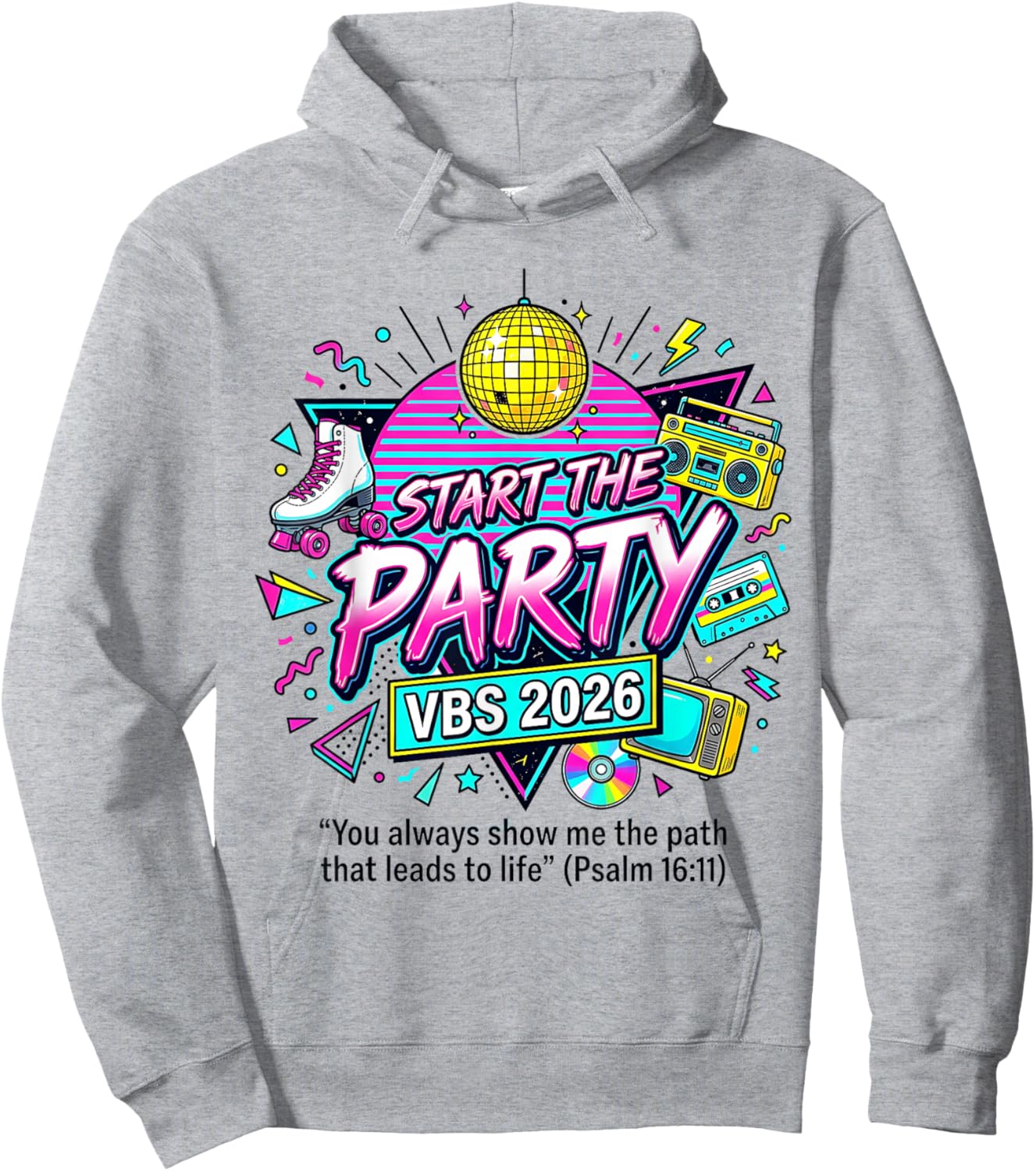 Vintage Start The Party VBS 2026 Boombox Music Teacher Hoodie - Hoodie | Ash