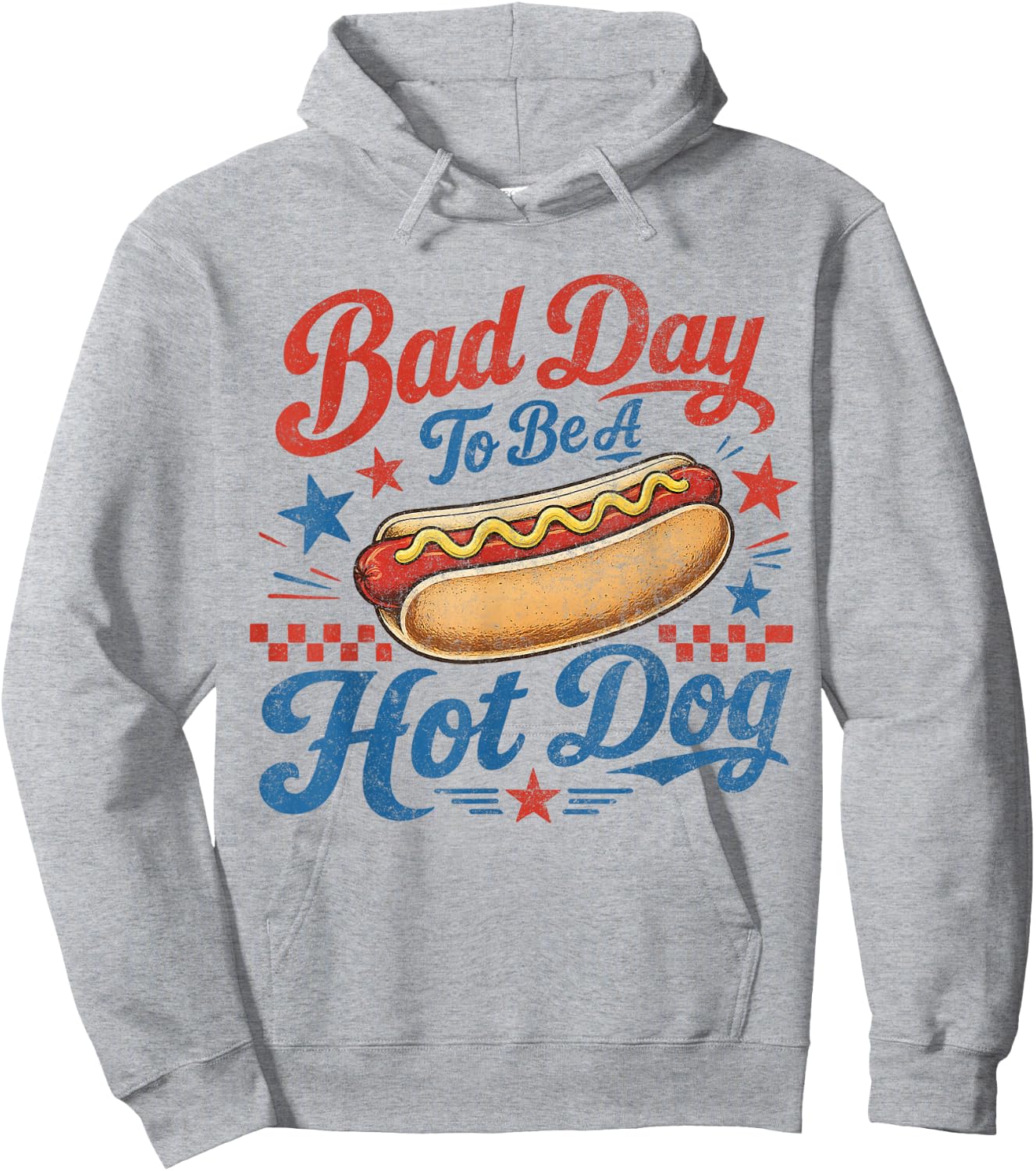 Funny BBQ Grilling 4th of July Bad Day to Be A Hot Dog Hoodie - Hoodie | Ash