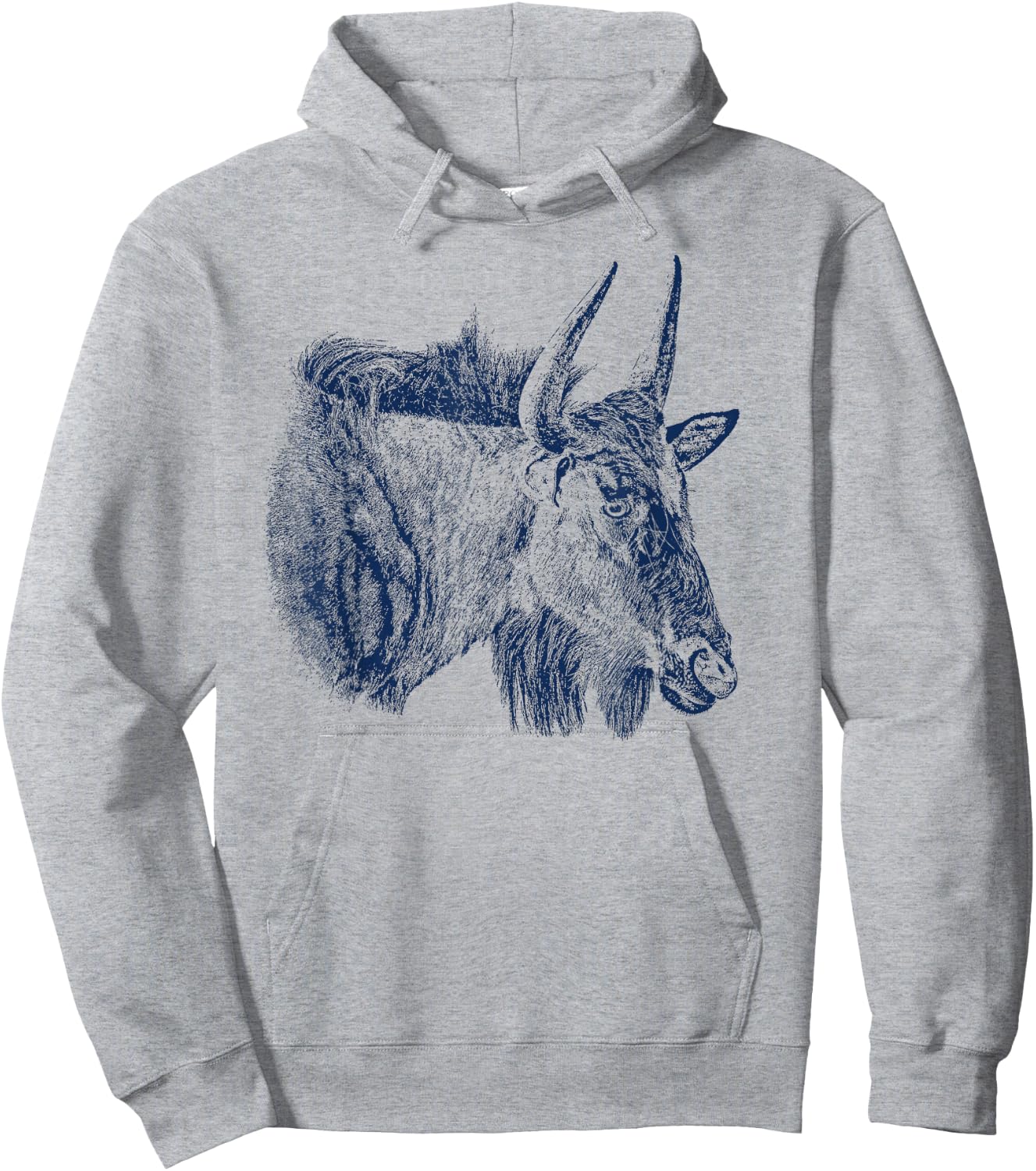 Wildebeest Picture for Wildebeest and Wildlife Fans Hoodie - Hoodie | Ash