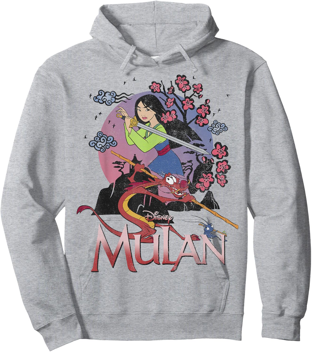 Disney Mulan and Mushu Collage Portrait Logo Small Hoodie - Hoodie | Ash