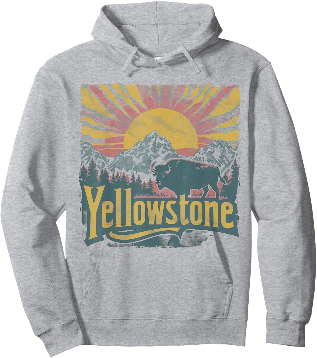 Yellowstone - US National Park Vintage Men Women Kids Retro Hoodie - Hoodie | Ash