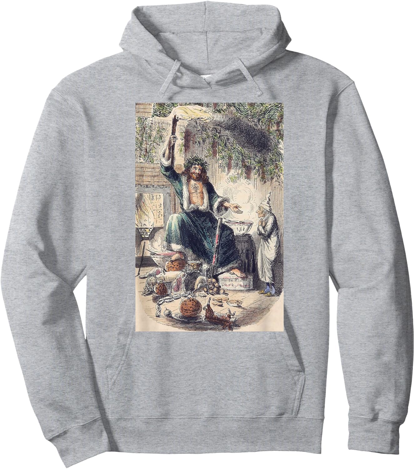 A Christmas Carol Scrooge Shirt- Christmas Present Ghost Hoodie - Hoodie | Ash