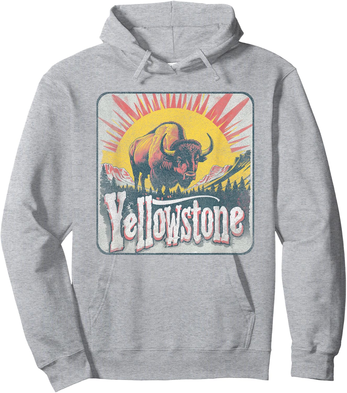 Yellowstone - US National Park Vintage Men Women Kids Retro Hoodie - Hoodie | Ash