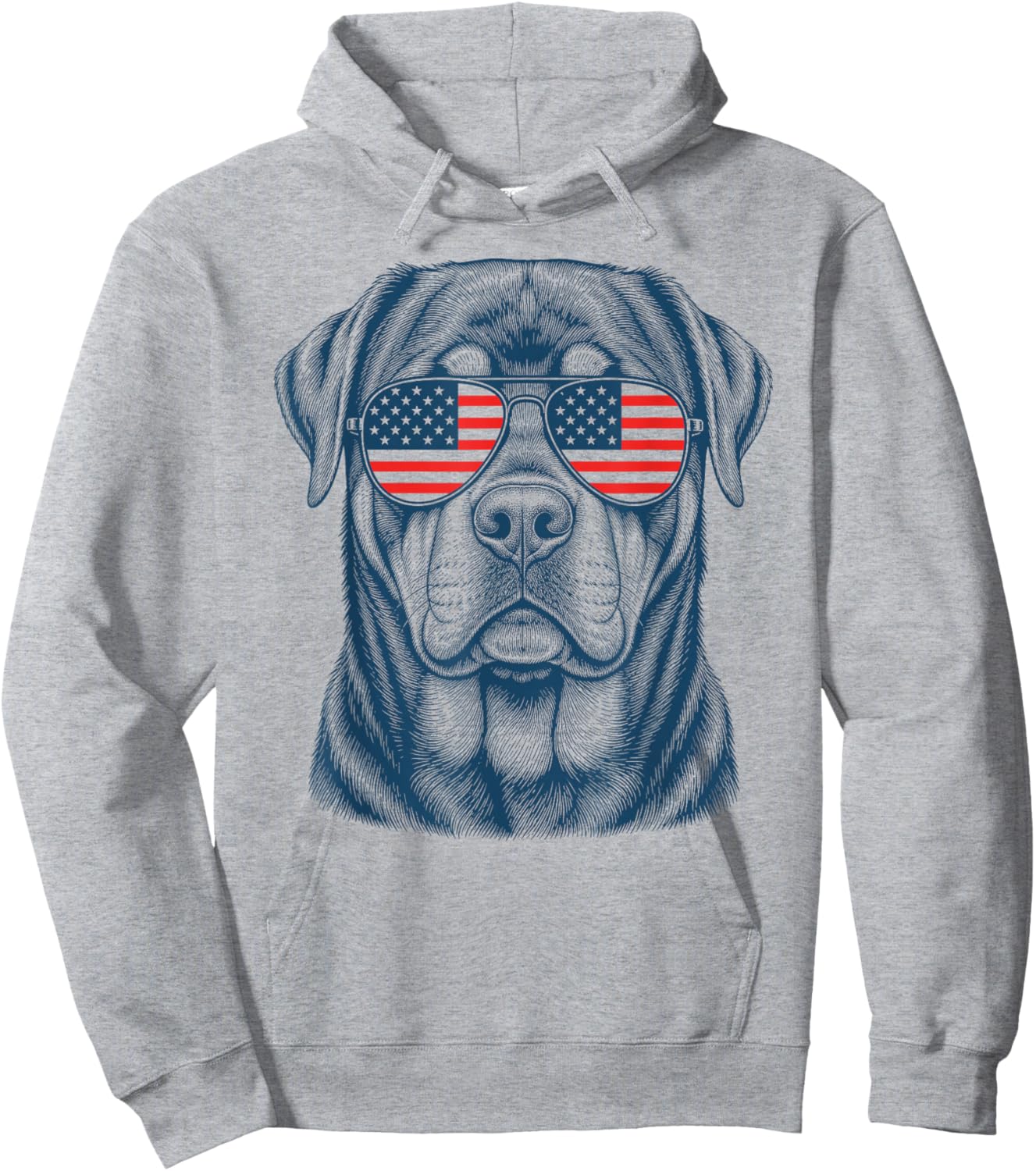 Patriotic Rottweiler Dog Mom Dad 4th July Vintage Men Women Hoodie - Hoodie | Ash