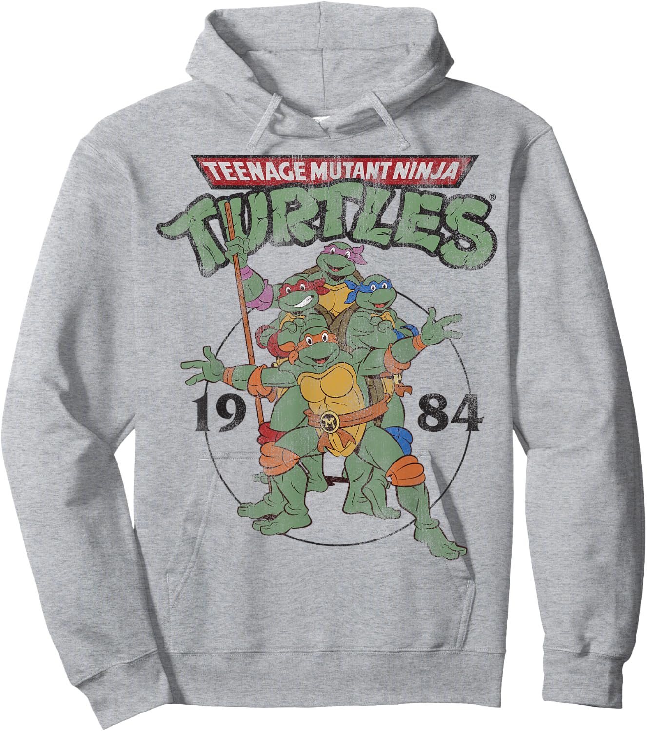 Teenage Mutant Ninja Turtles Classic Circle 1984 -Shirt Hoodie - Hoodie | Ash