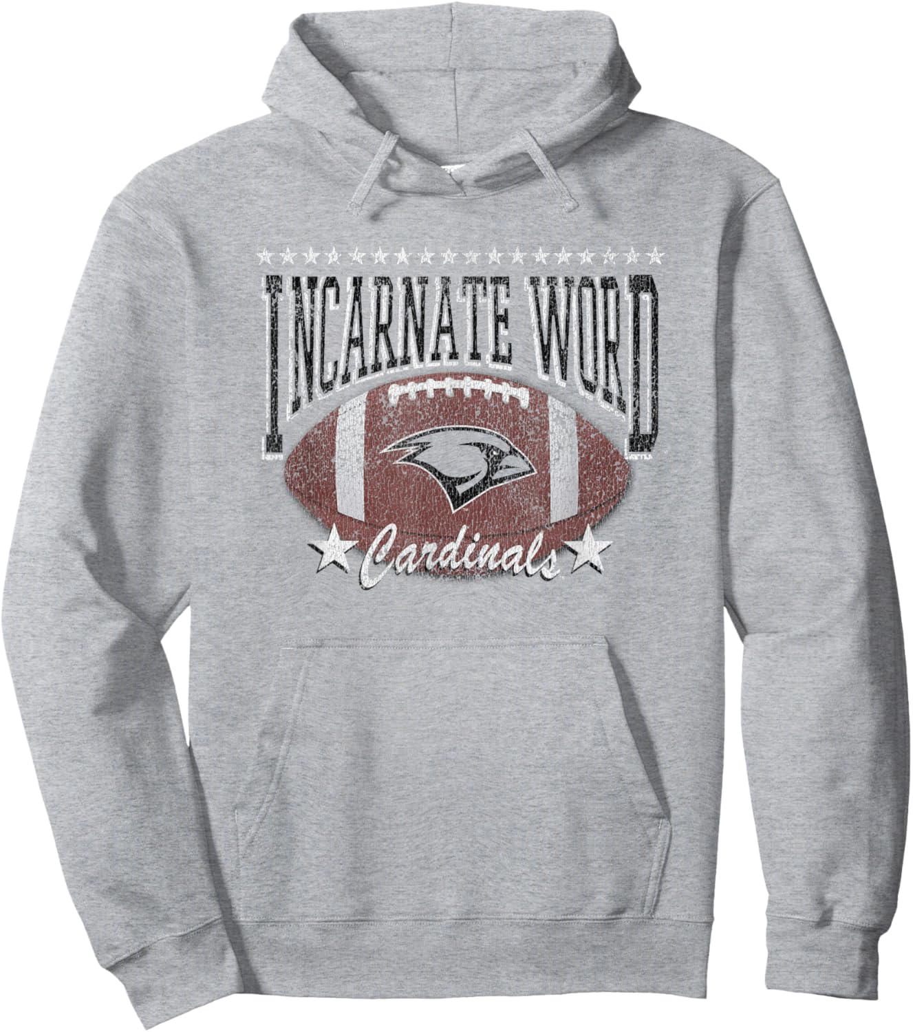 Incarnate Word Cardinals Football Vintage Stars Red Hoodie - Hoodie | Ash