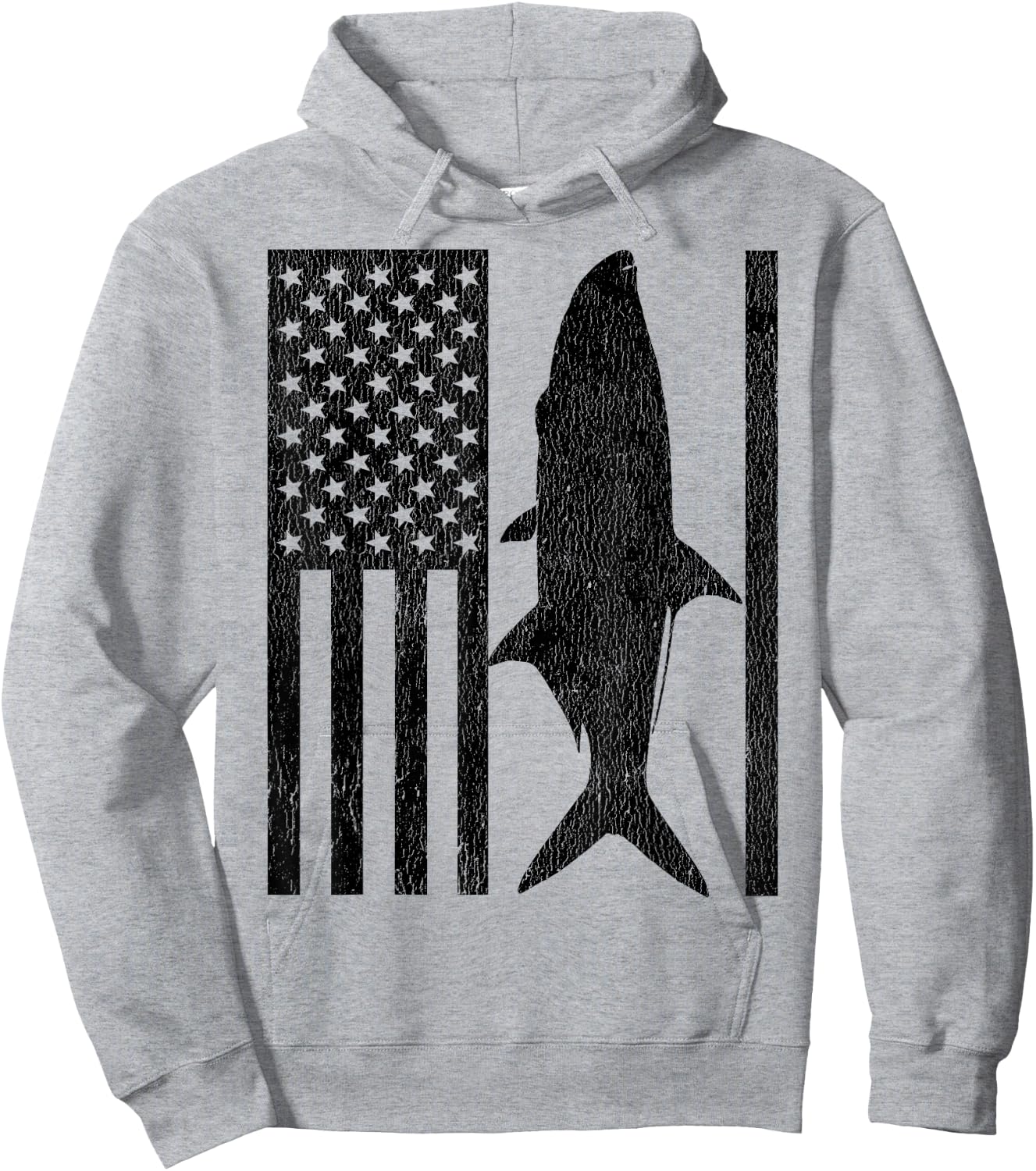 Tarpon Fishing - American Flag Tarpon Fisherman Hoodie - Hoodie | Ash