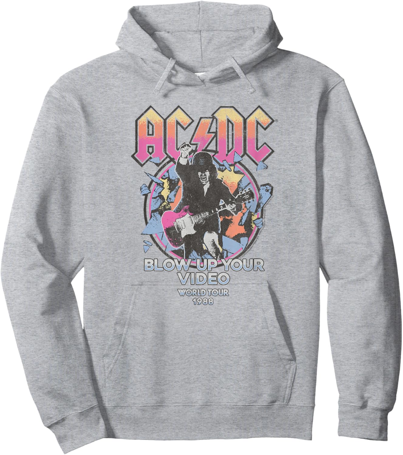 ACDC - Blow Up Your Video World Tour 1988 Hoodie - Hoodie | Ash