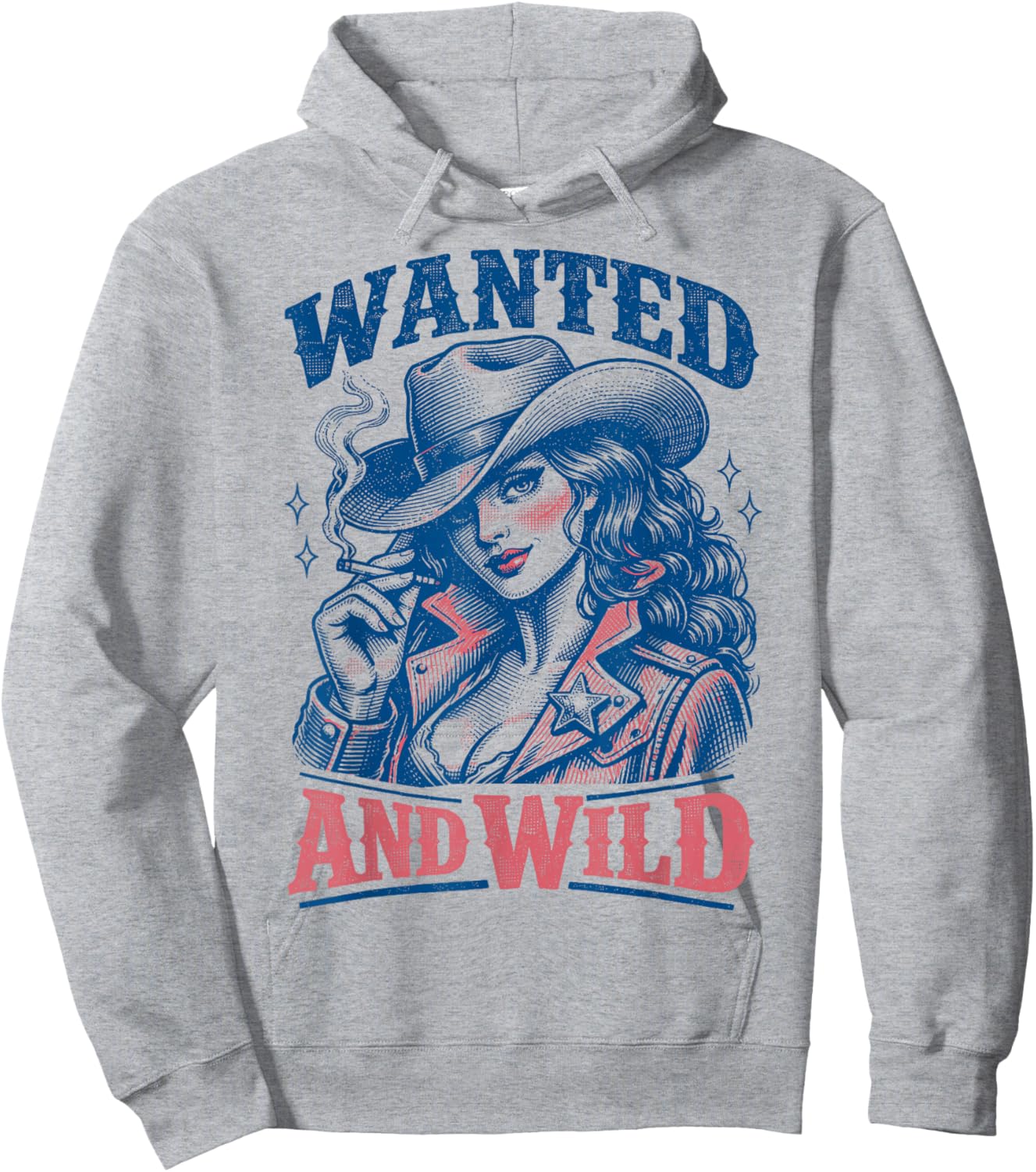 Wanted and Wild Cowgirl Smoking Hoodie - Hoodie | Ash