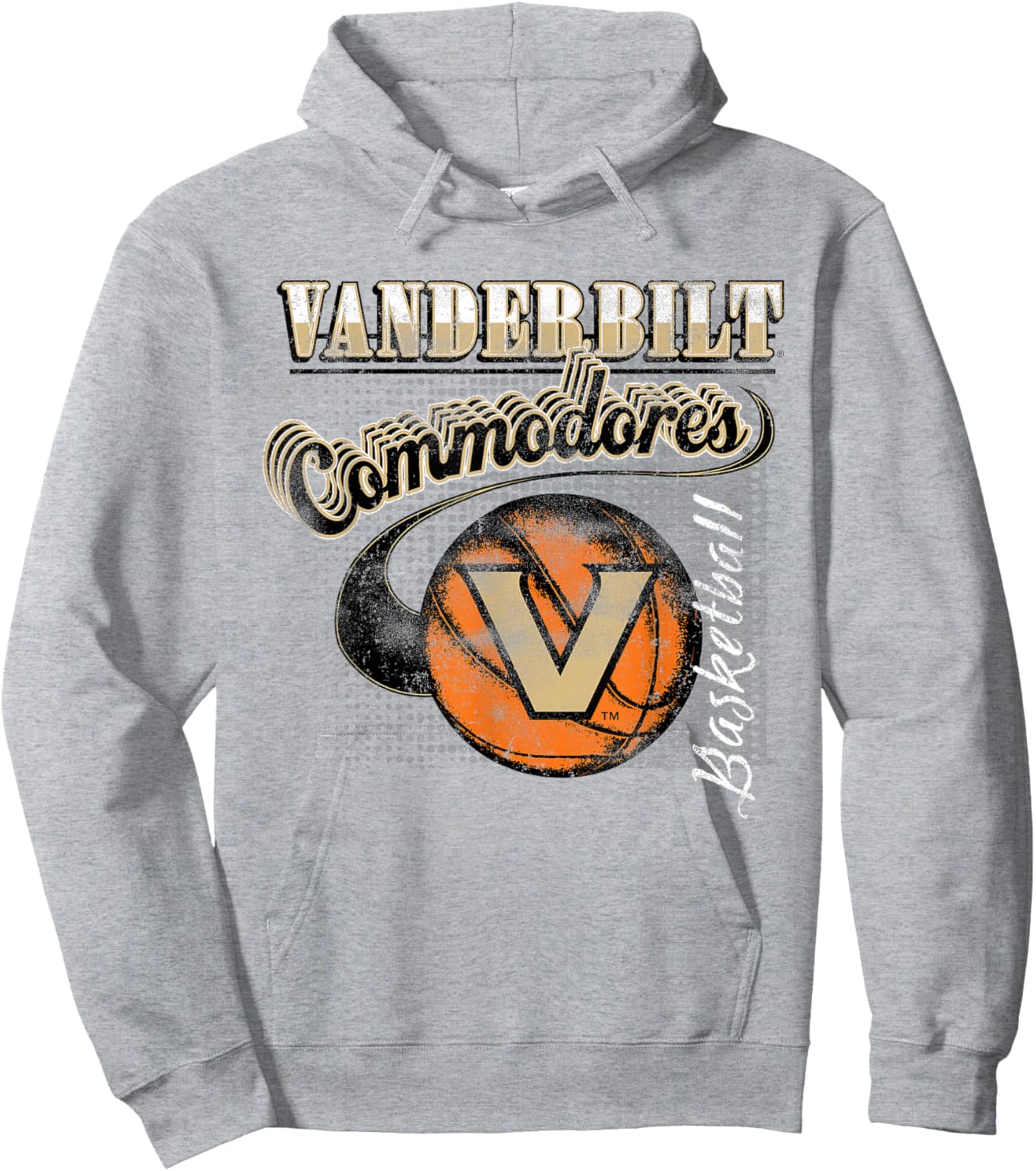 Vanderbilt Commodores Basketball Retro Gray Hoodie - Hoodie | Ash