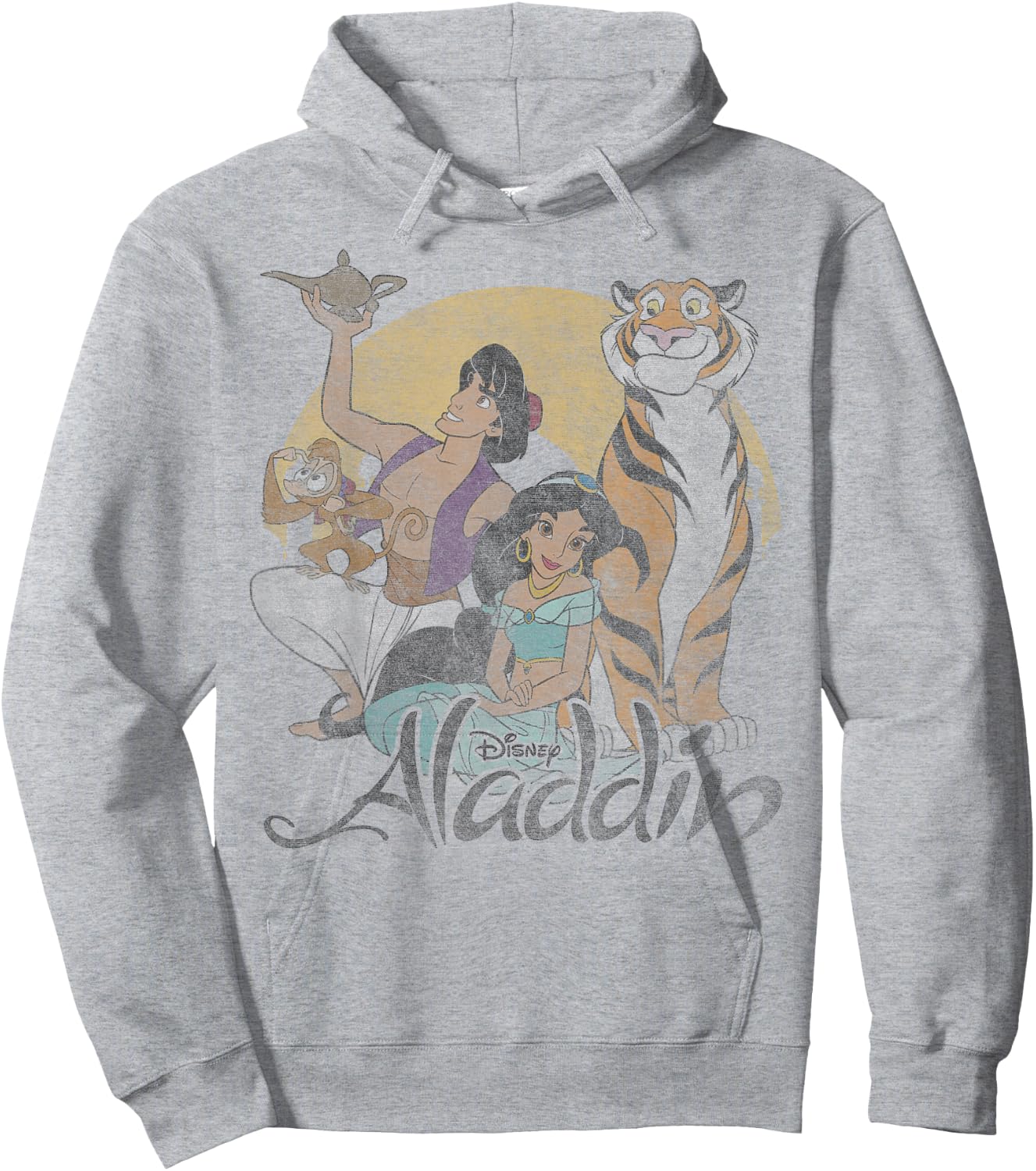 Disney Aladdin Group Shot Faded Sun Poster Hoodie - Hoodie | Ash