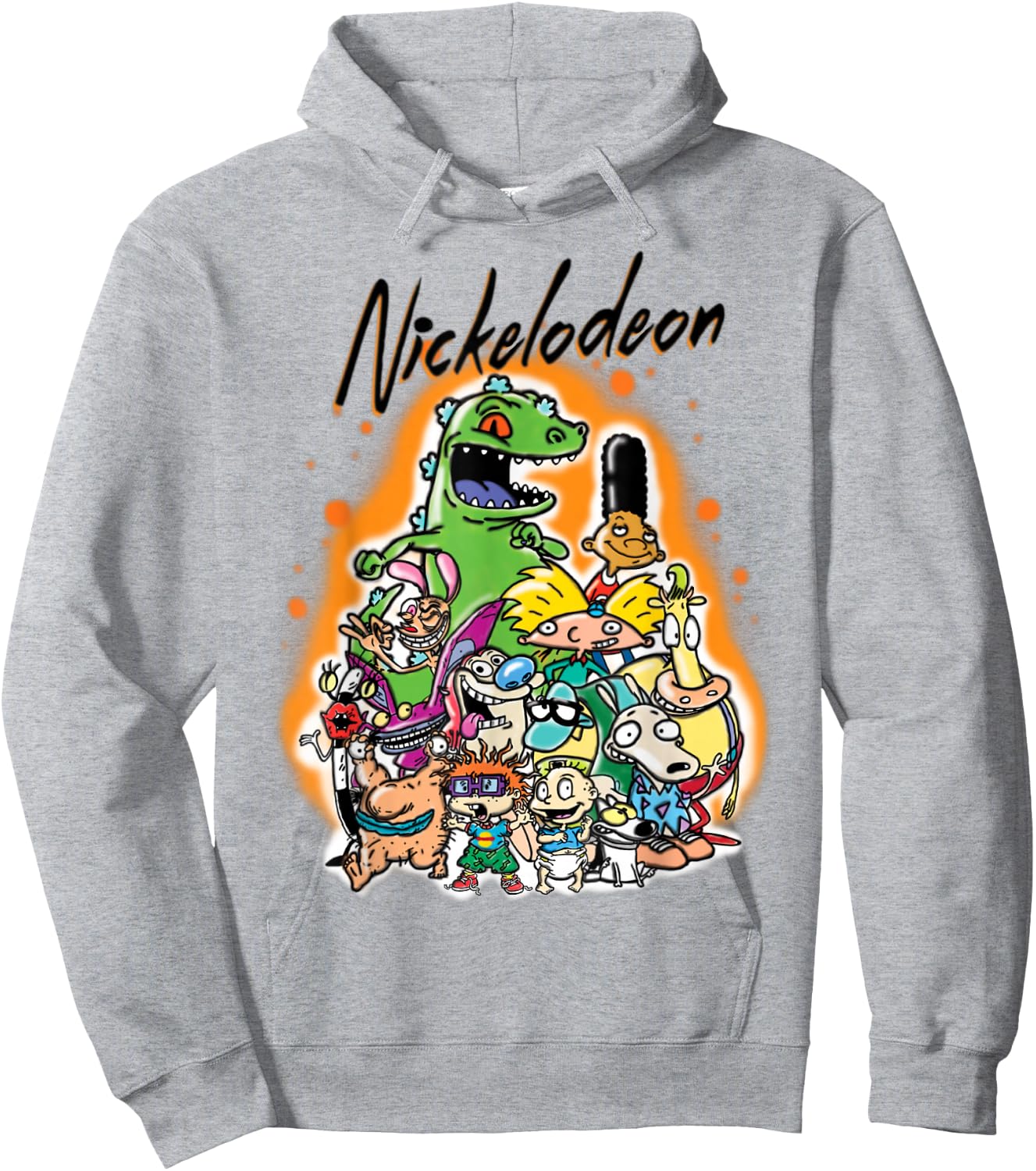 Nickelodeon Classic Nick 90s Urban Spray Paint Character Hoodie - Hoodie | Ash