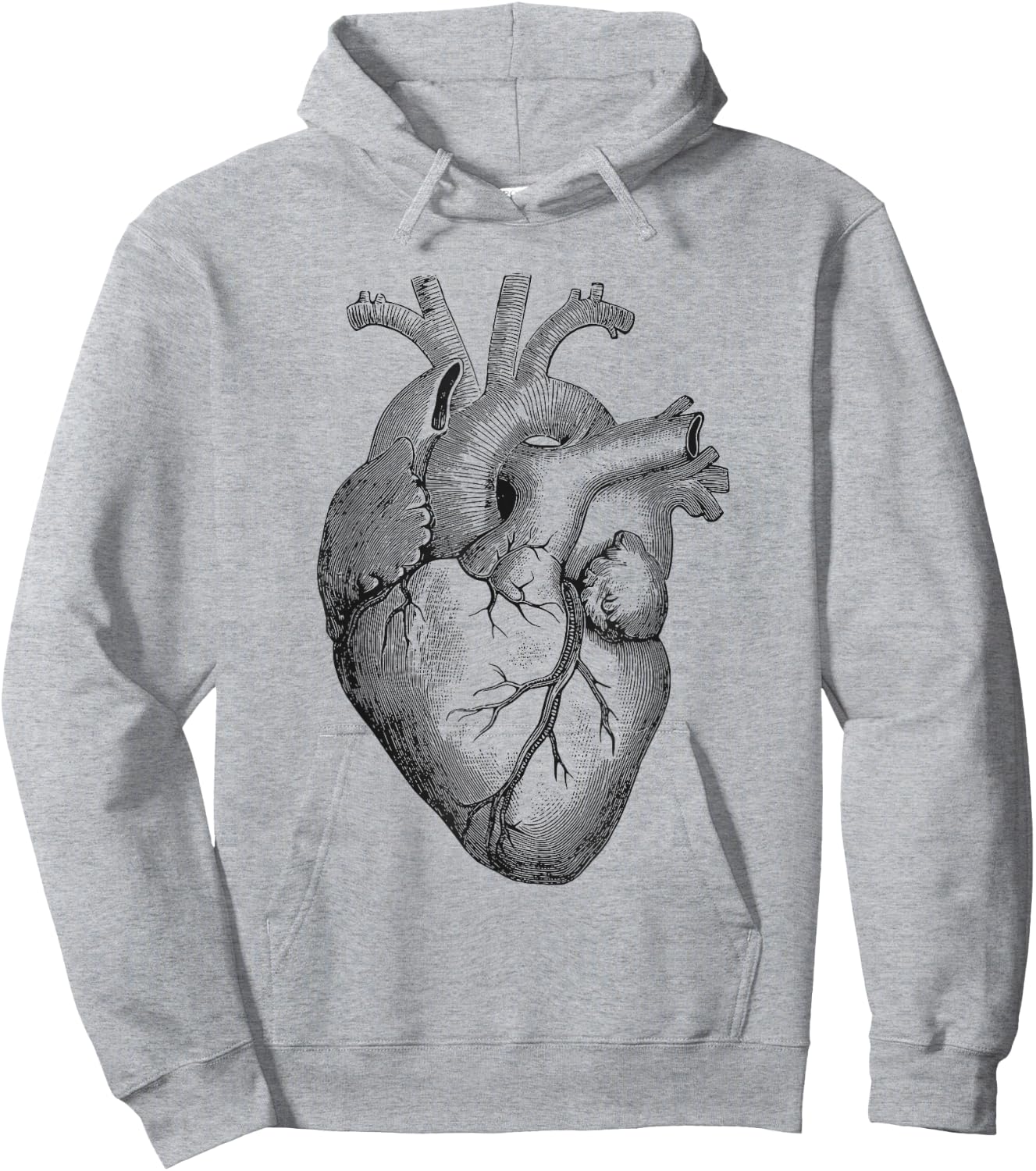 Real Anatomical Human Heart Drawing Hoodie - Hoodie | Ash