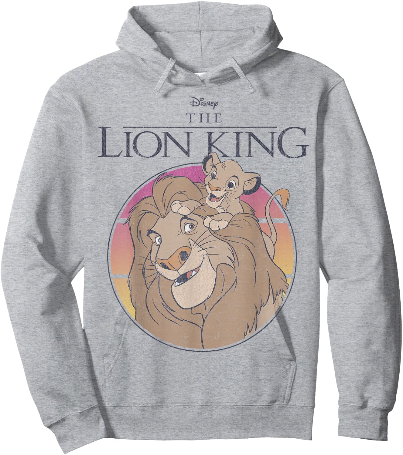 Disney The Lion King Mufasa And Simba Sunset Poster Hoodie - Hoodie | Ash