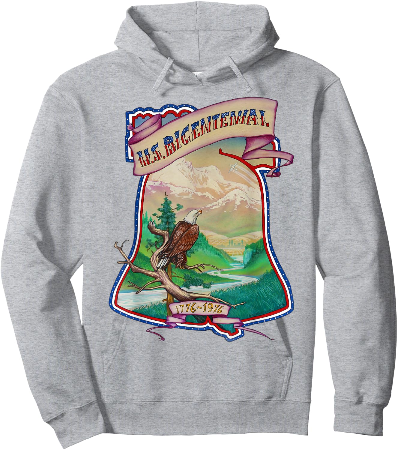 U.S. Bicentennial Patriotic Vintage Throwback 4th of July Women Kids Men Hoodie - Hoodie | Ash